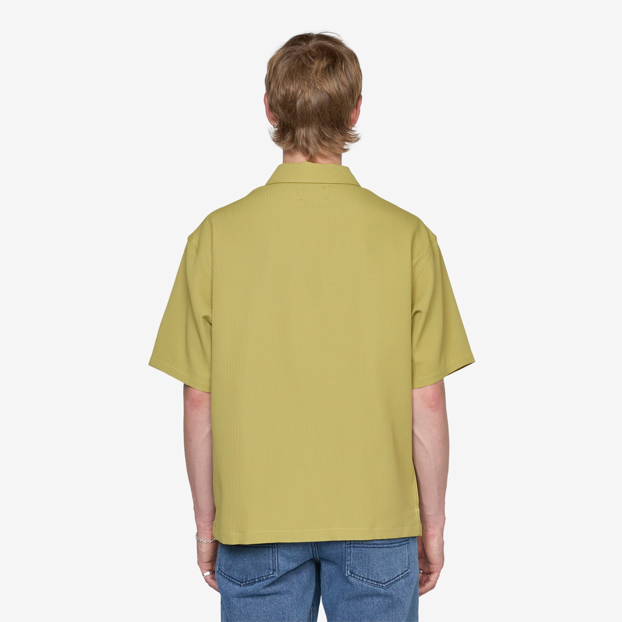 Men's Electron Zip Polo Shirt - Olive Green Performance Golf & Casual Wear for Outdoor Activities