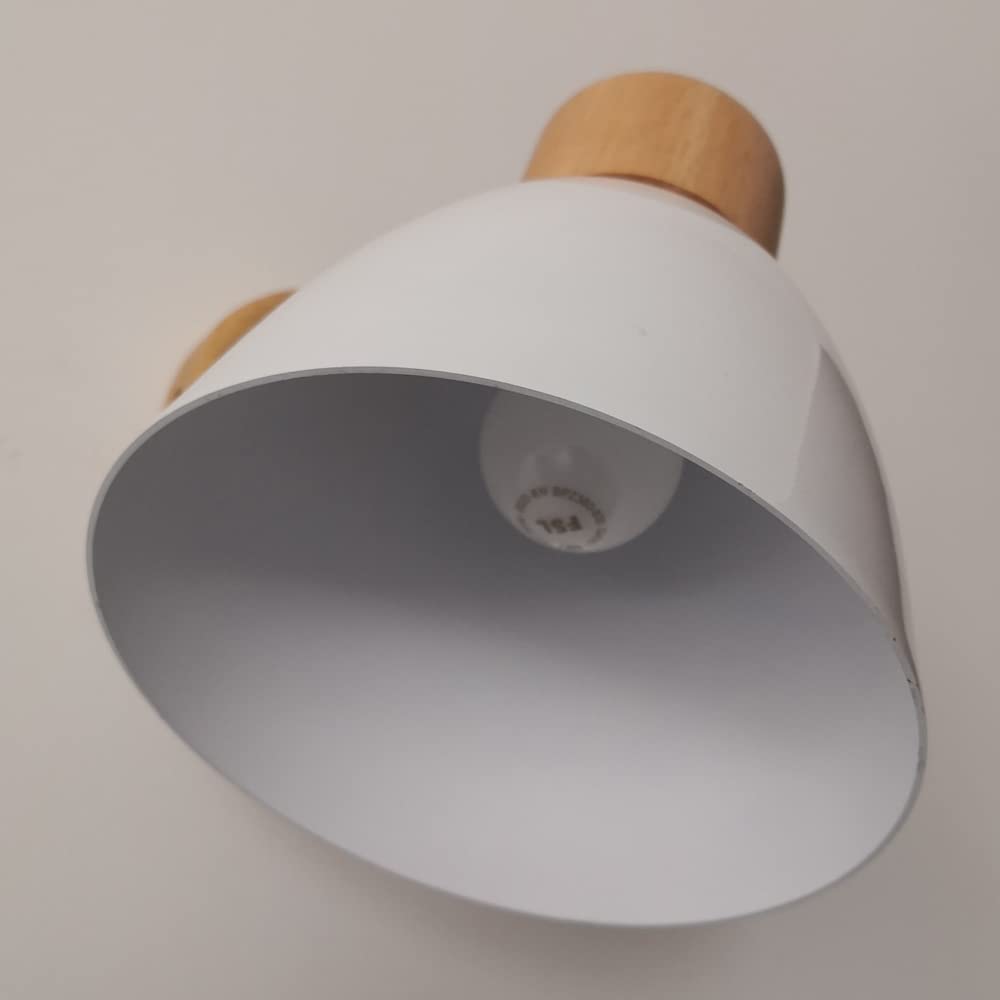 Adjustable Plug-in Wall Sconce with Dimmer & Timer - E26 Socket Dimmable Bedside Reading Lamp - White Aluminum Shade Industrial Wall Light - No Drilling Installation for Bedroom, Living Room & Dorm Decor