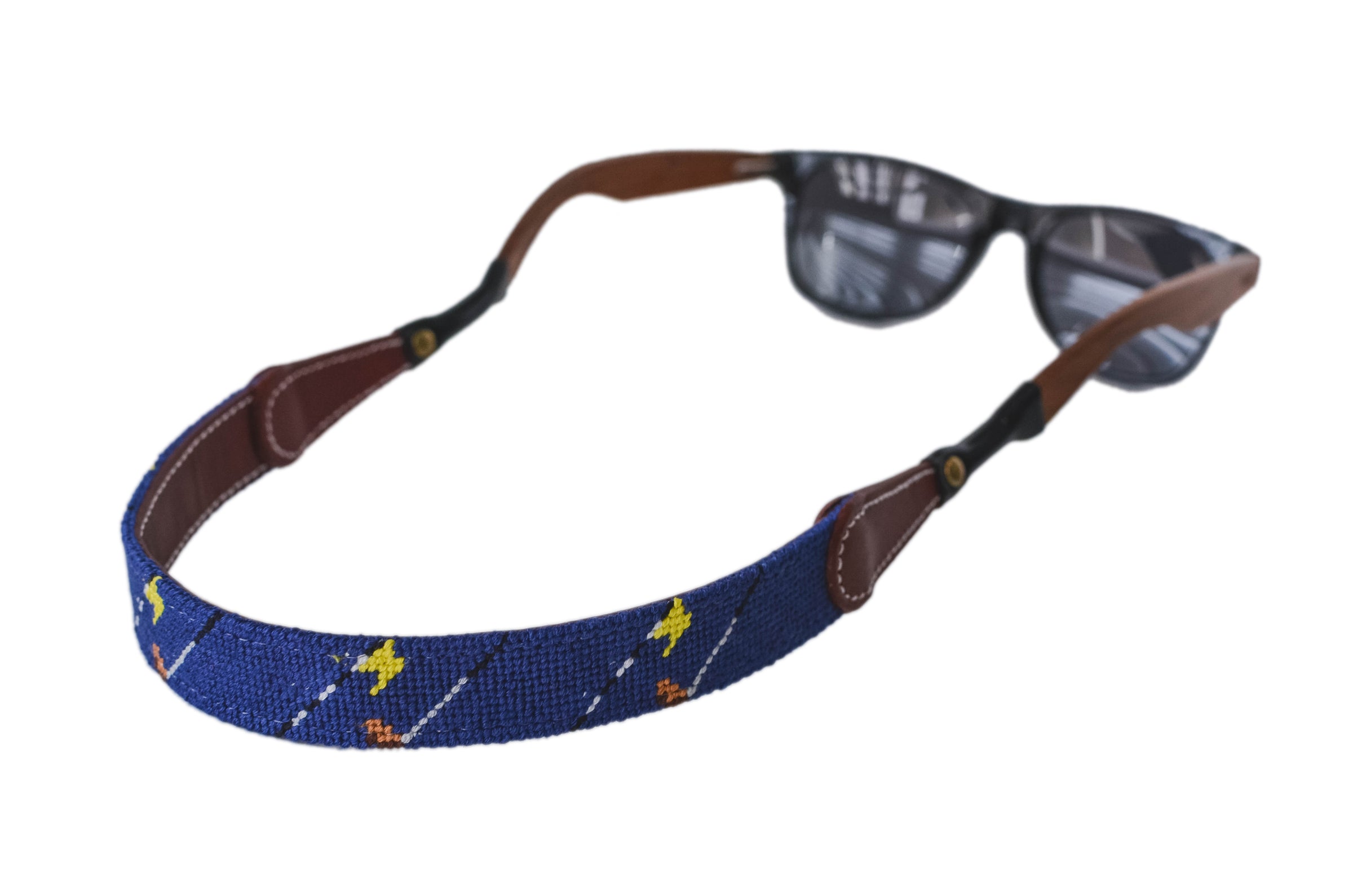 Needlepoint Golf Flag Sunglass Straps - Adjustable Eyewear Retainer for Golfers - Perfect for Golf, Running, Hiking & Outdoor Activities