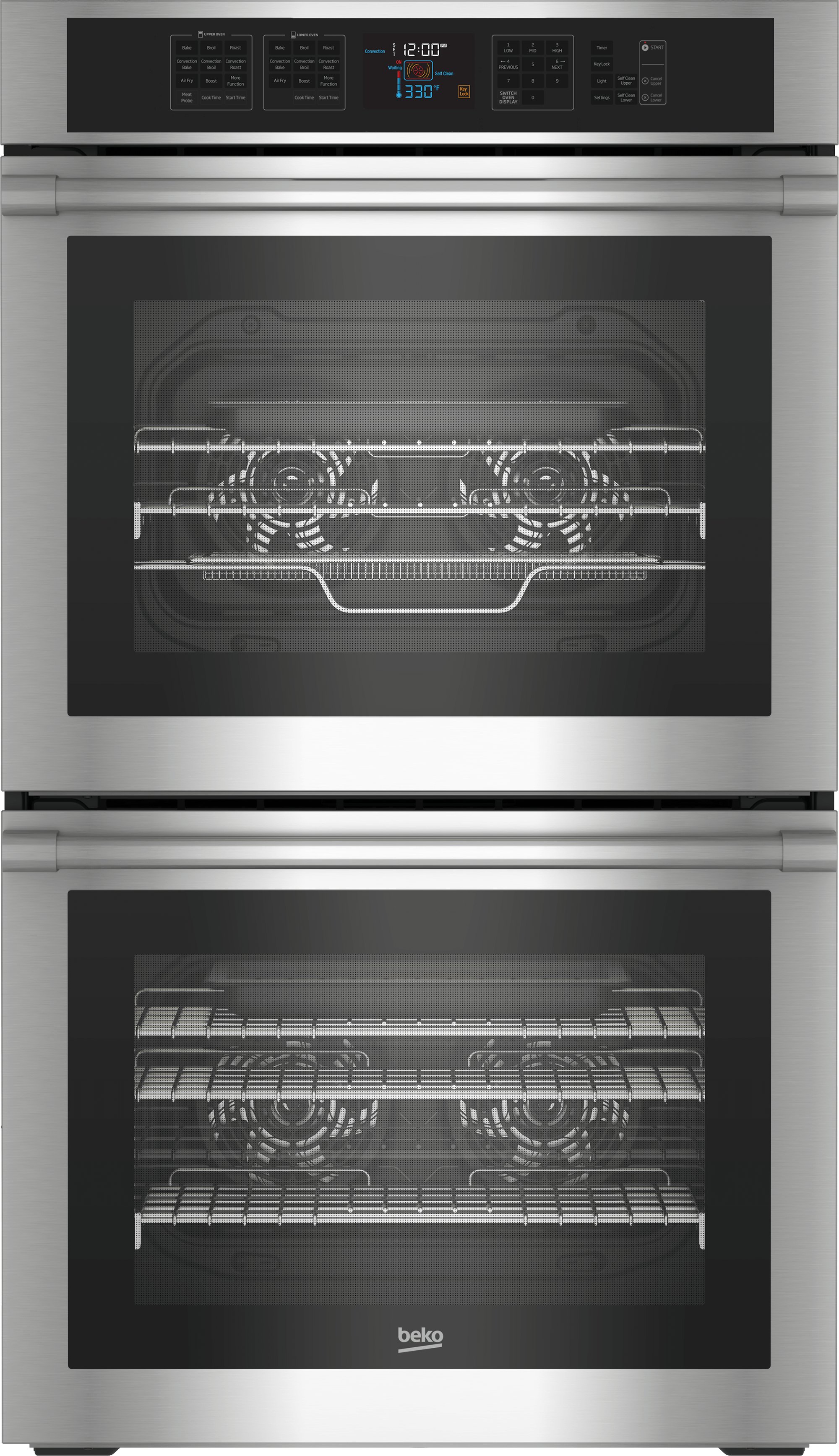 Beko WOD30100SS 30 Inch Stainless Steel Double Wall Oven - Professional Built-In Electric Oven for Baking, Roasting & Cooking | Perfect for Kitchens, Restaurants & Home Chefs