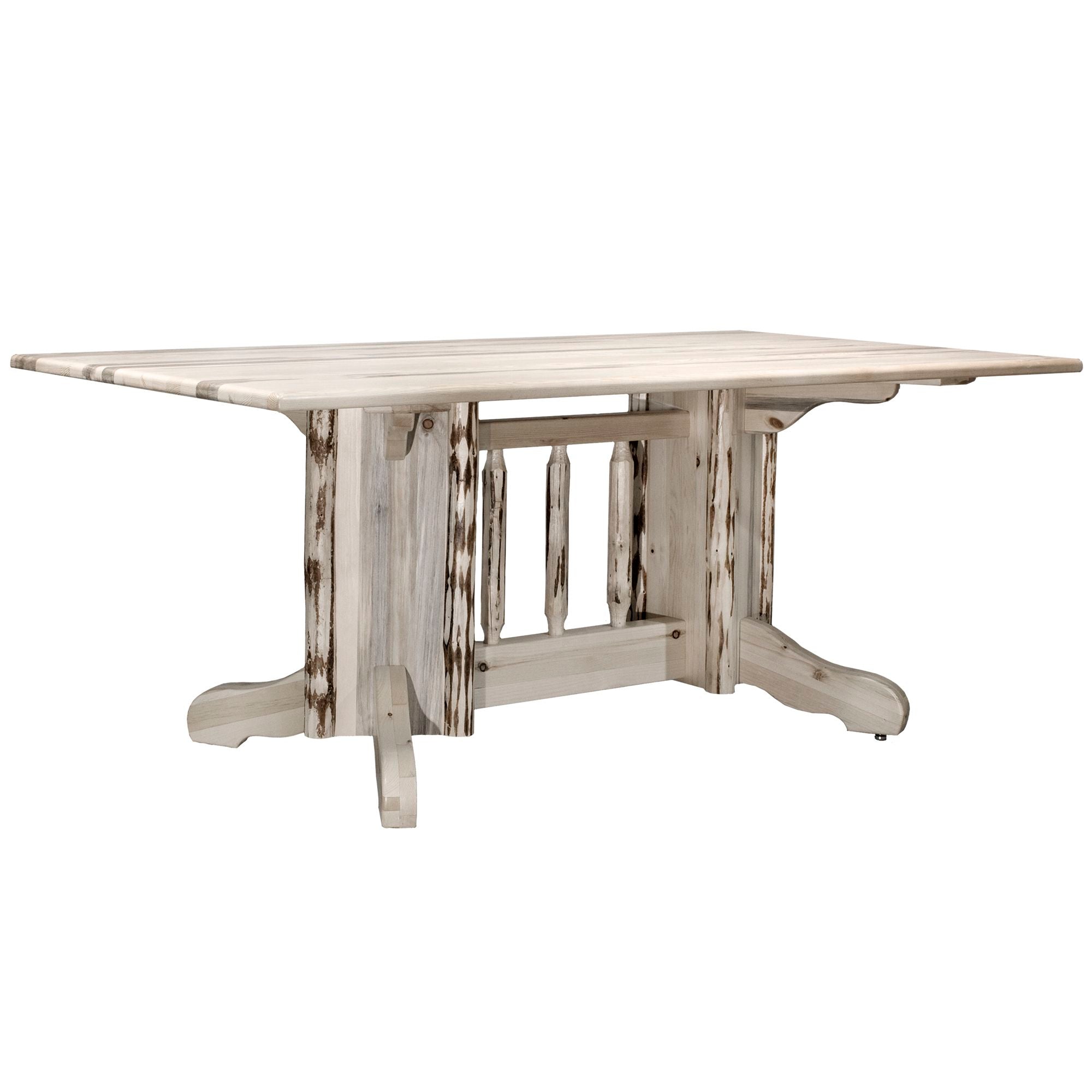 Montana Double Pedestal Dining Table - 60 Inch Round Solid Wood Kitchen Table for 6-8 People | Rustic Farmhouse Style | Perfect for Family Dinners & Entertaining Guests