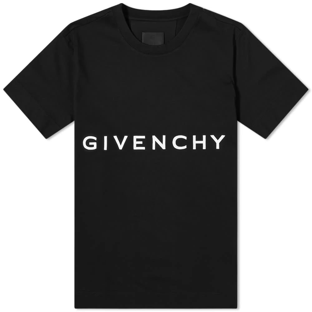 Givenchy Black Embroidered Logo T-Shirt for Men - Stylish Cotton Crewneck Tee for Casual Wear, Street Fashion & Everyday Outfits