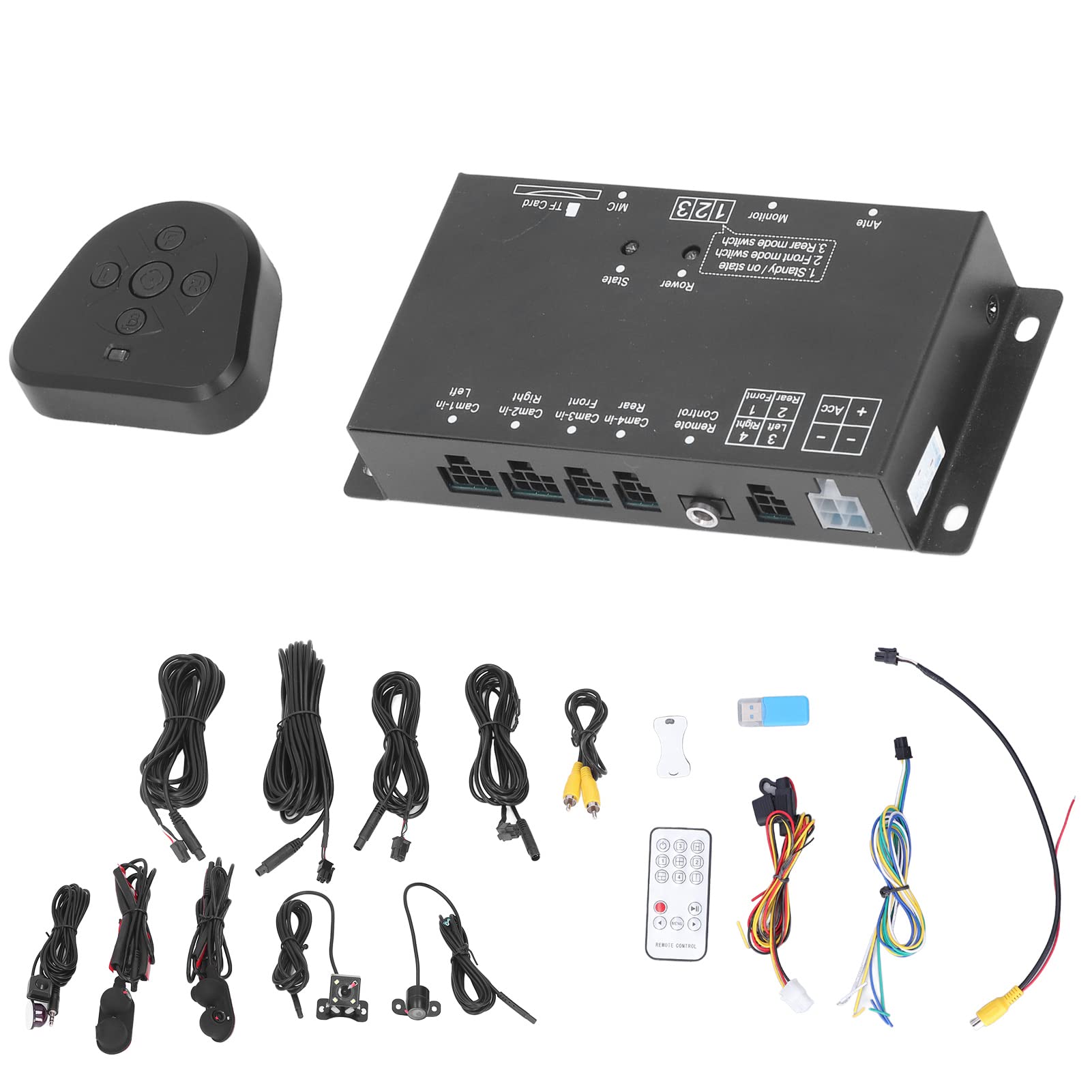 6 Channel Car DVR with 4 Cameras - Universal Vehicle Digital Video Recorder with Battery Protection & Remote Wire Control | Perfect for Car Modifications, Fleet Monitoring, and Road Safety Recording