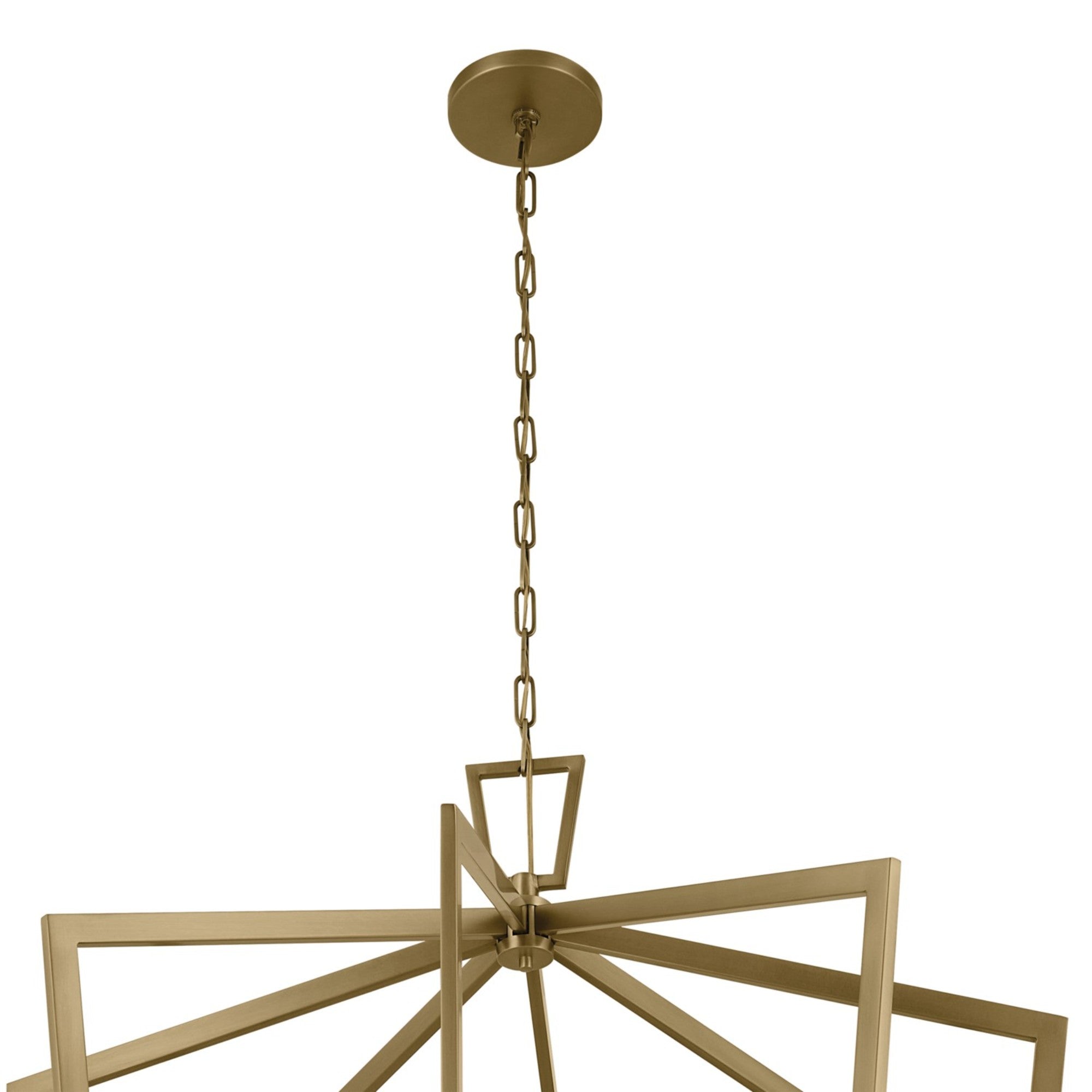 Abbotswell 37-Inch 16-Light Chandelier with Natural Brass Finish - Elegant Dining Room Lighting for Home Decor & Farmhouse Style Interiors