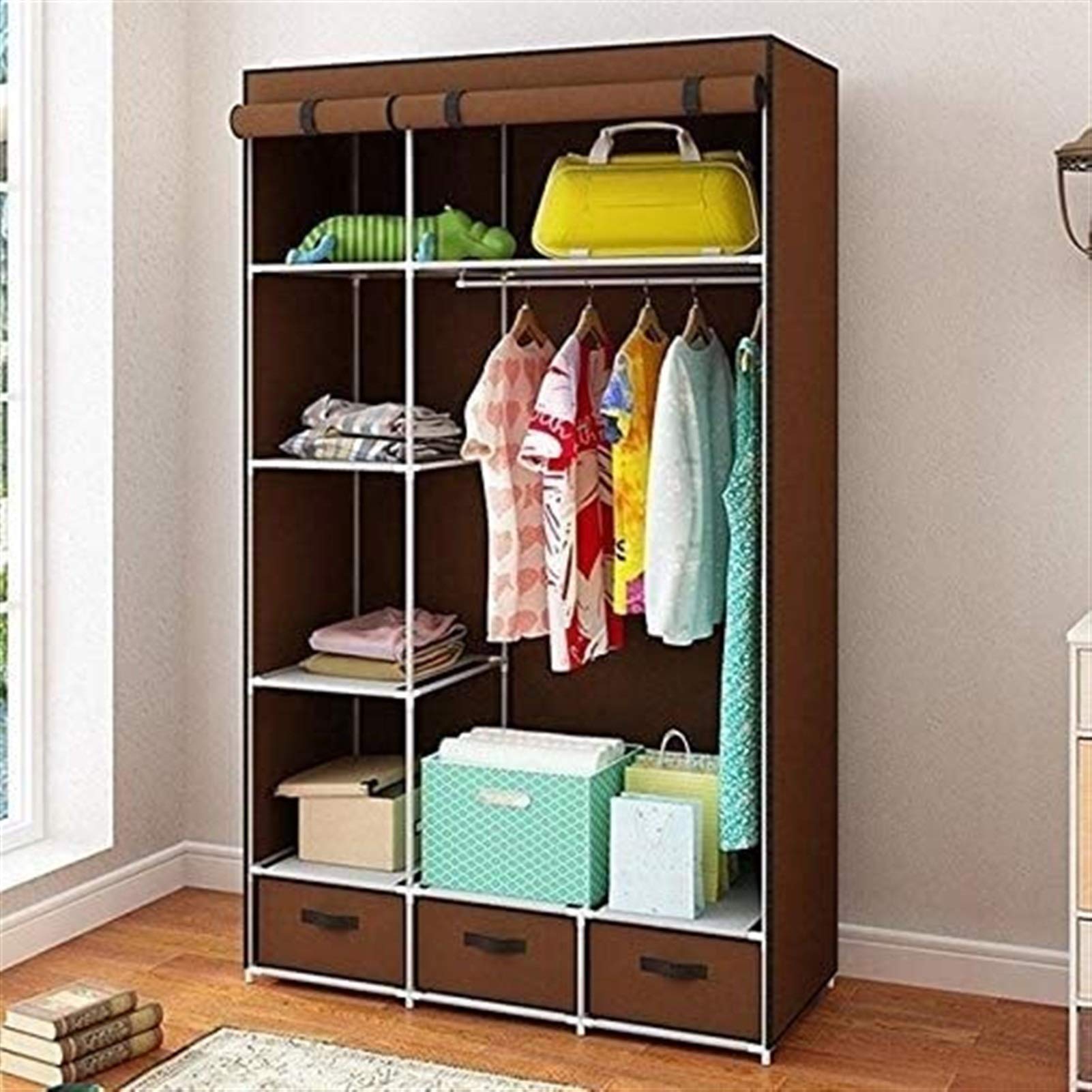 Modern Non-Woven Fabric Baby Clothes Storage Cabinet with Drawers - Nursery & Bedroom Organizer for Diapers, Toys & Accessories (Multiple Colors Available) - Perfect for Small Spaces & Nursery Organization