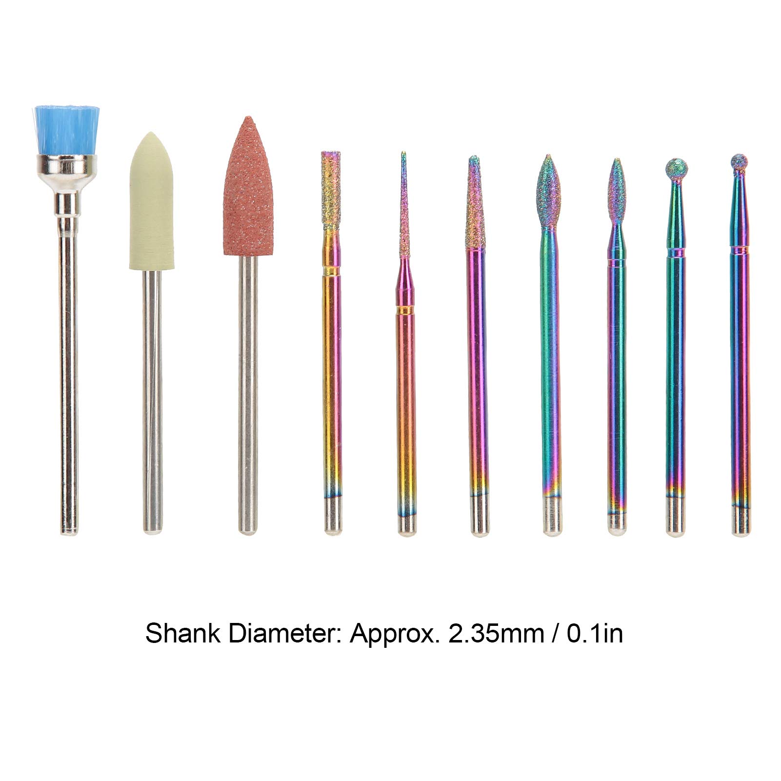 Professional Tungsten Steel Nail Drill Bits Set for Manicure & Pedicure - Nail Art Polishing Grinding Heads with Dust Brush - Perfect for Home Salon, Nail Artists & DIY Nail Care