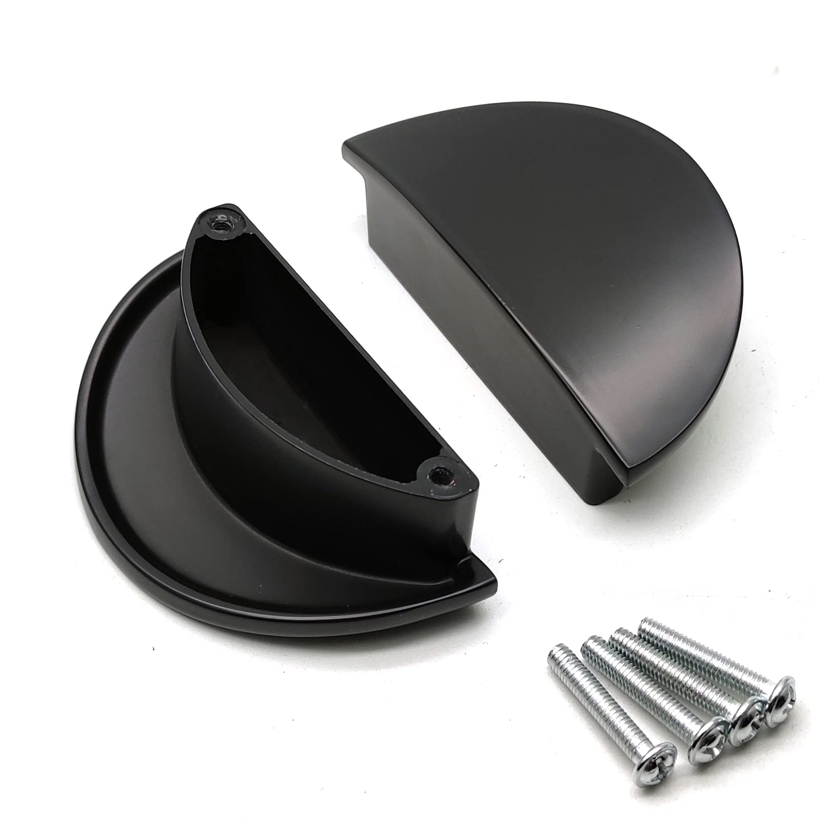 Autuwintor Black Half Moon Drawer Pulls - 12 Pack Cabinet Knobs & Handles with 2.52