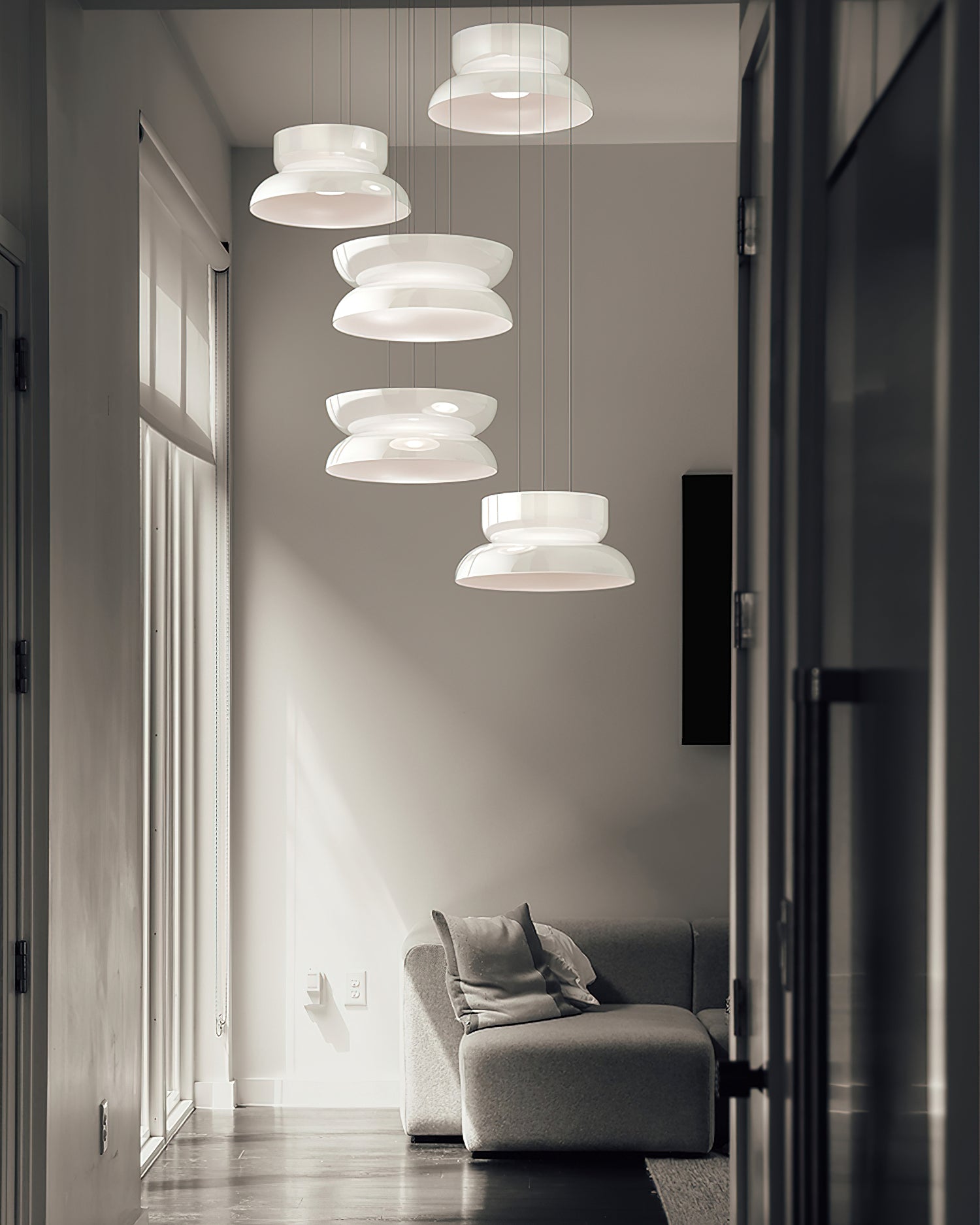 Modern Alba LED Glass Pendant Light - Dimmable Hanging Fixture for Kitchen Island, Dining Room & Bedroom Lighting | Energy Efficient & Stylish Home Decor