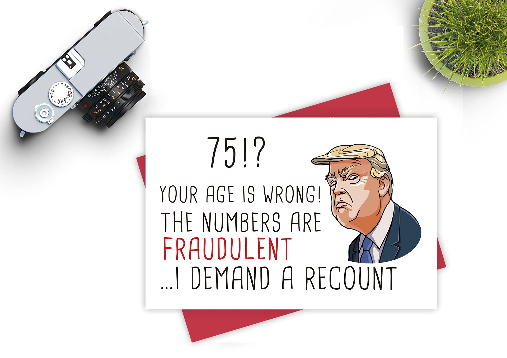 Funny 75th Birthday Card for Men & Women - Hilarious Trump-Themed 75th Birthday Greeting Card - Perfect Naughty 75th Birthday Gift Idea for Friends & Family - Great for Retirement Parties & Milestone Celebrations