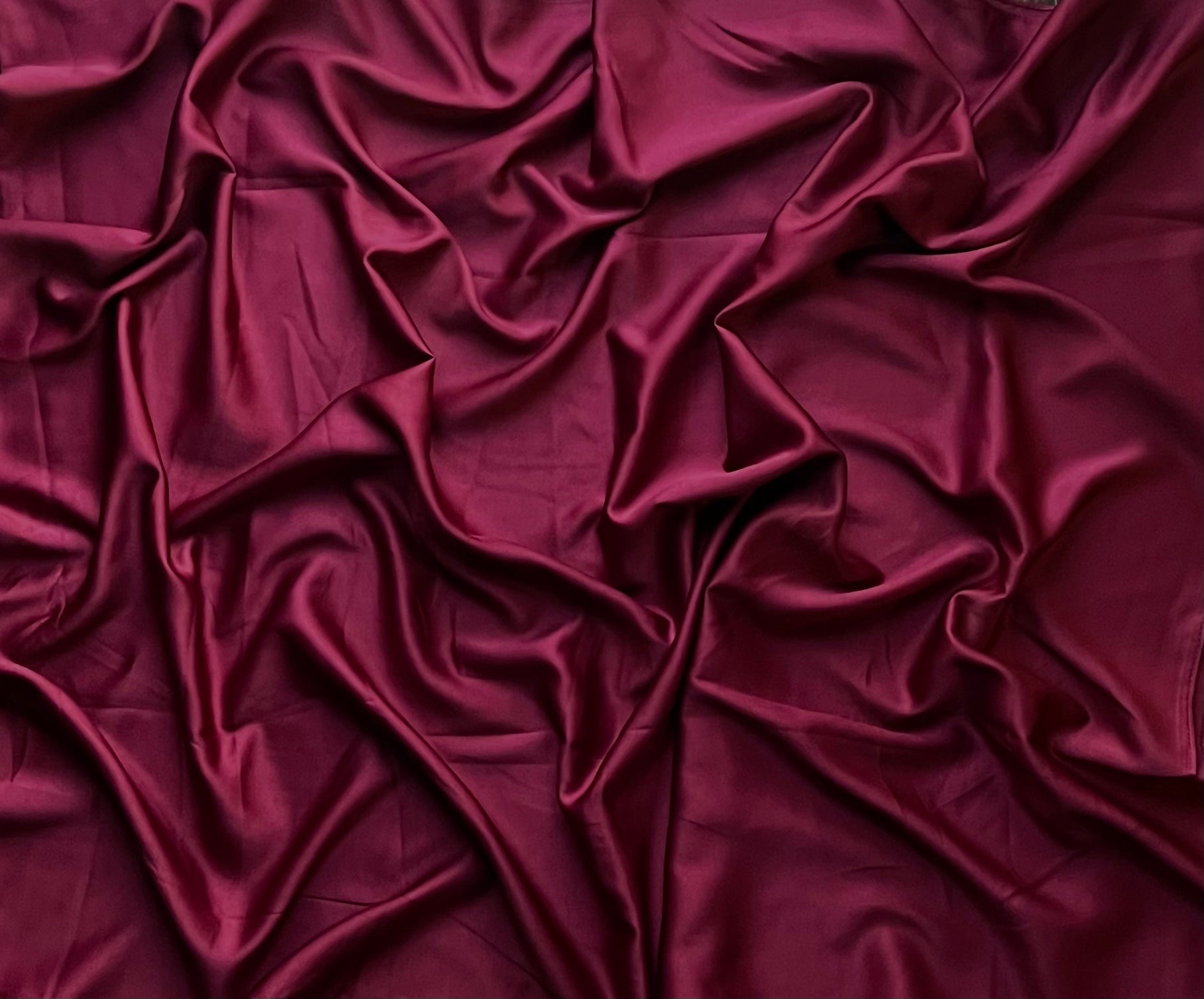 Classic Burgundy Satin Fabric - Elegant & Luxurious Material for Dresses, Scarves & Home Decor