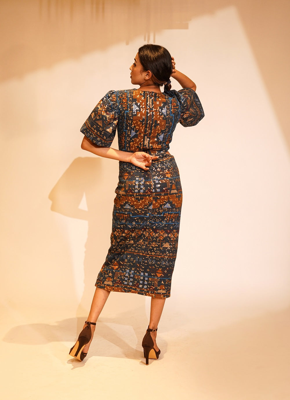 Midnight Blue Aztec Print Dress - Boho Chic Maxi Dress for Women | Perfect for Festivals, Vacations & Casual Outings