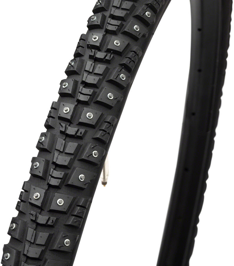 45NRTH Gravdal 650B x 38 Gravel Bike Tire - Clincher, Steel Bead, Black, 33 TPI with 240 Carbide Studs for Winter Cycling - Perfect for Snowy Trails and Icy Commutes