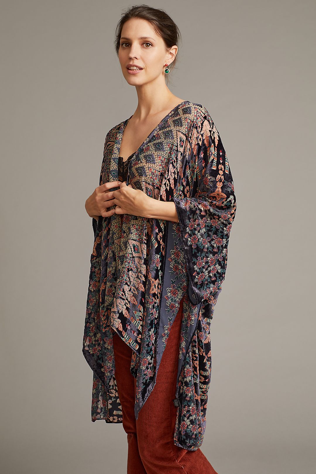 Luxury Multicolor Velvet Kimono Robe for Women - Soft & Elegant Black Loungewear - Perfect for Spa Days, Bridal Party, and Relaxing at Home