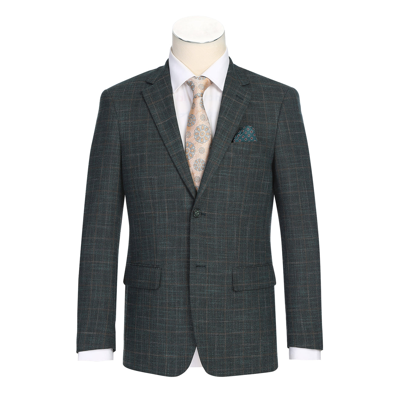 Alessandro Vitello by Renoir New Slim Fit Blazer - Green 294 48 | Men's Fashion Blazer for Business, Office & Formal Events