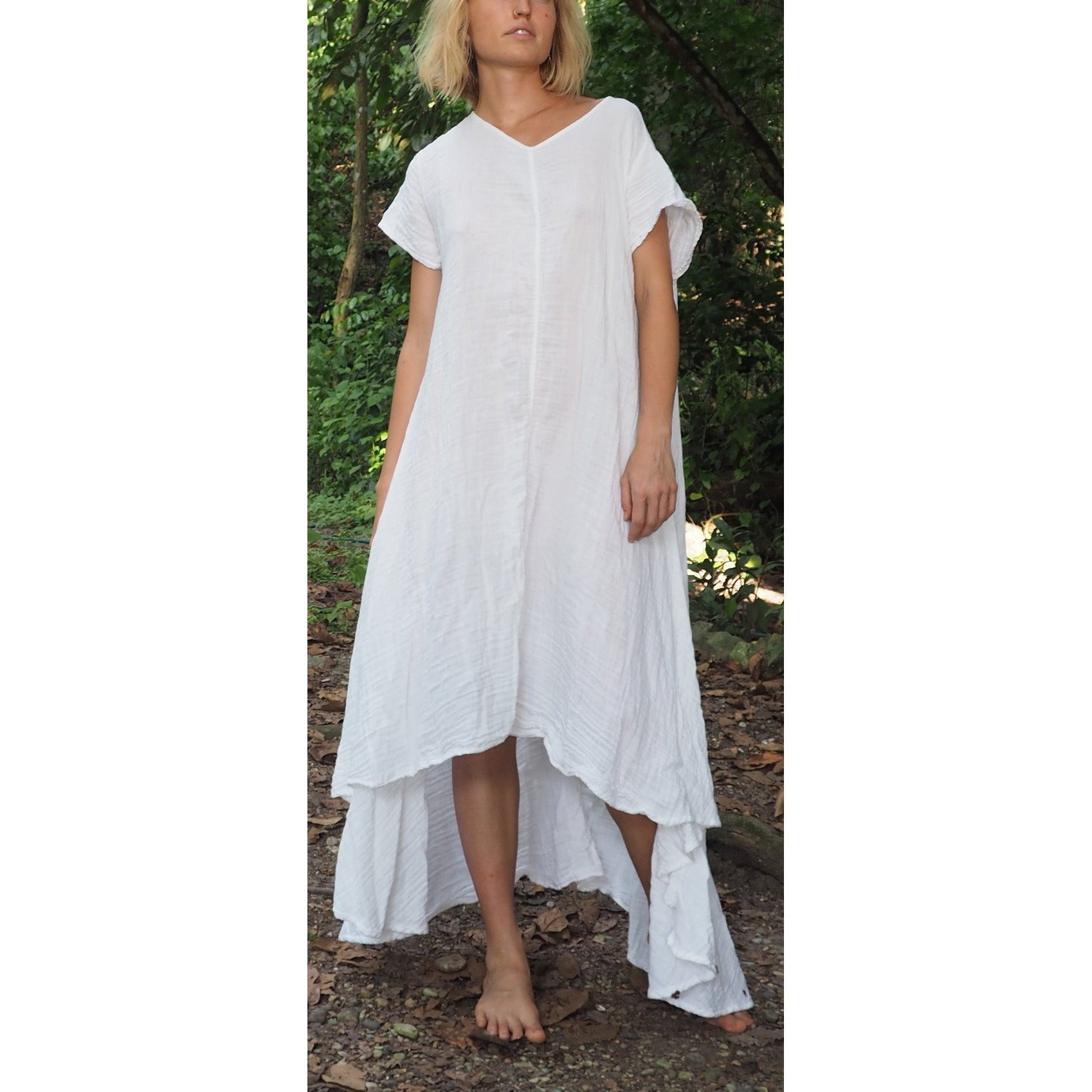 Soft Gauze Tee Dress in Gold - Comfortable & Breathable Women's Casual Summer Dress for Beach, Vacation & Everyday Wear
