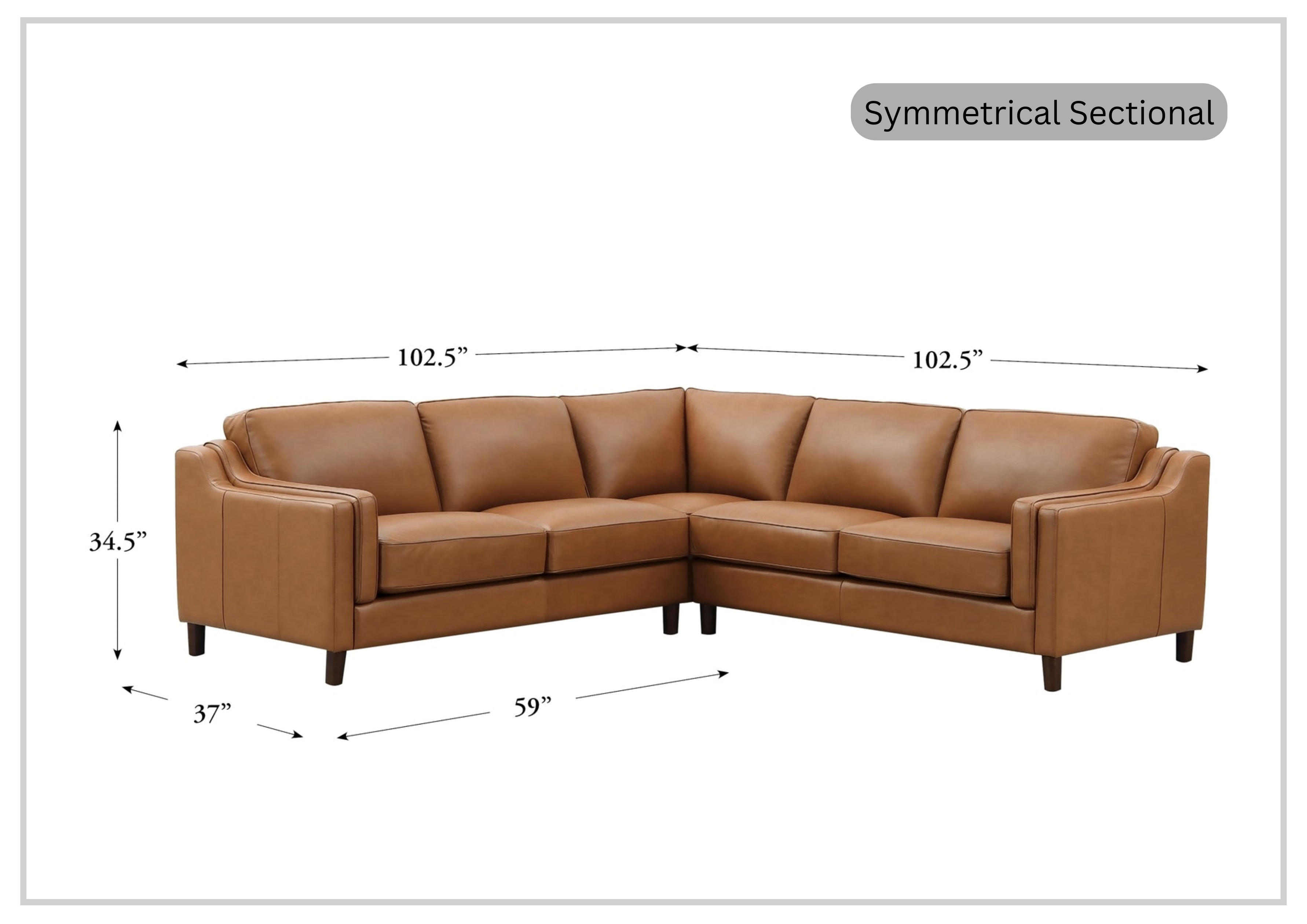 Hydeline Bella L-Shaped Brown Leather Sectional Sofa - Modern Reclining Couch for Living Room, Home Theater & Office - Soft Genuine Leather, Spacious Seating, Stylish Comfort