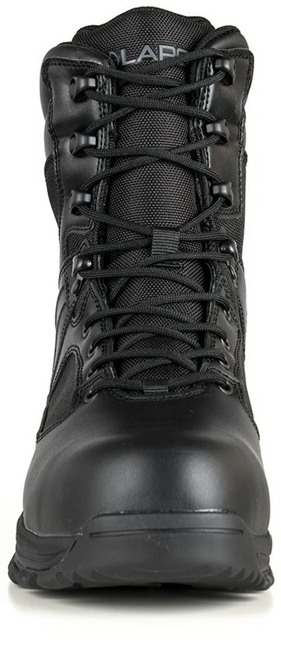 LAPG Men’s Sector 8” Waterproof Tactical Boots - Side-Zip Duty & Combat Shoes for Hiking, Breathable Comfortable Work Boots for Outdoor, Military, Police & Security Use