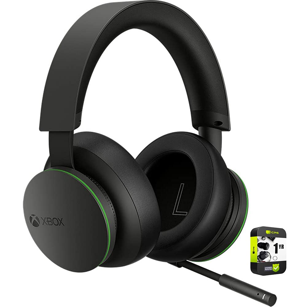 Microsoft TLL-00001 Xbox Wireless Bluetooth Gaming Headset (Black) with 1 Year CPS Enhanced Protection Pack - Perfect for Xbox Series X/S, PC & Mobile Gaming