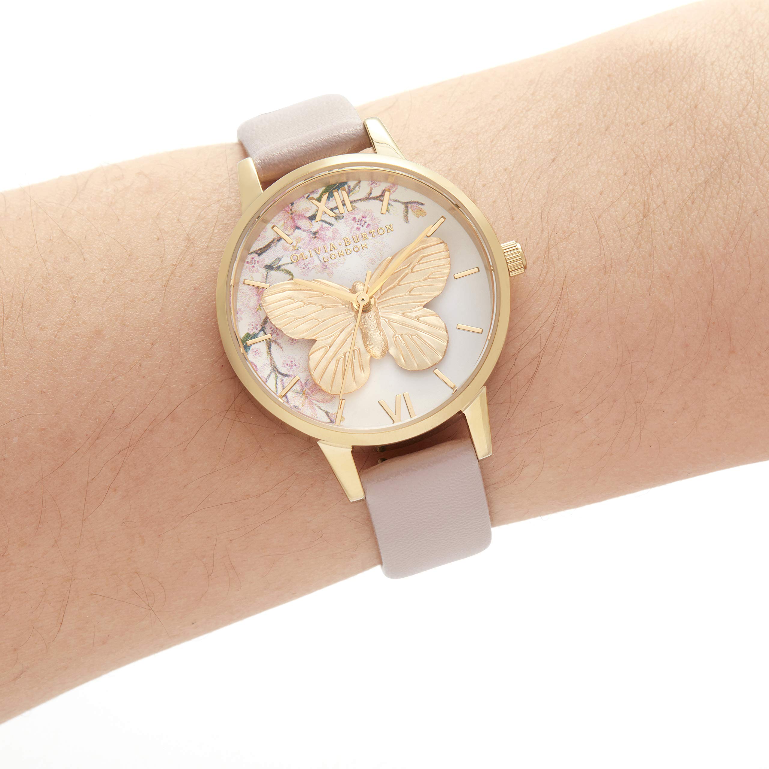 Olivia Burton Women's Pink Vegan Leather Strap Analogue Quartz Watch - OB16EG125 | Elegant Fashion Accessory for Everyday Wear, Office & Special Occasions