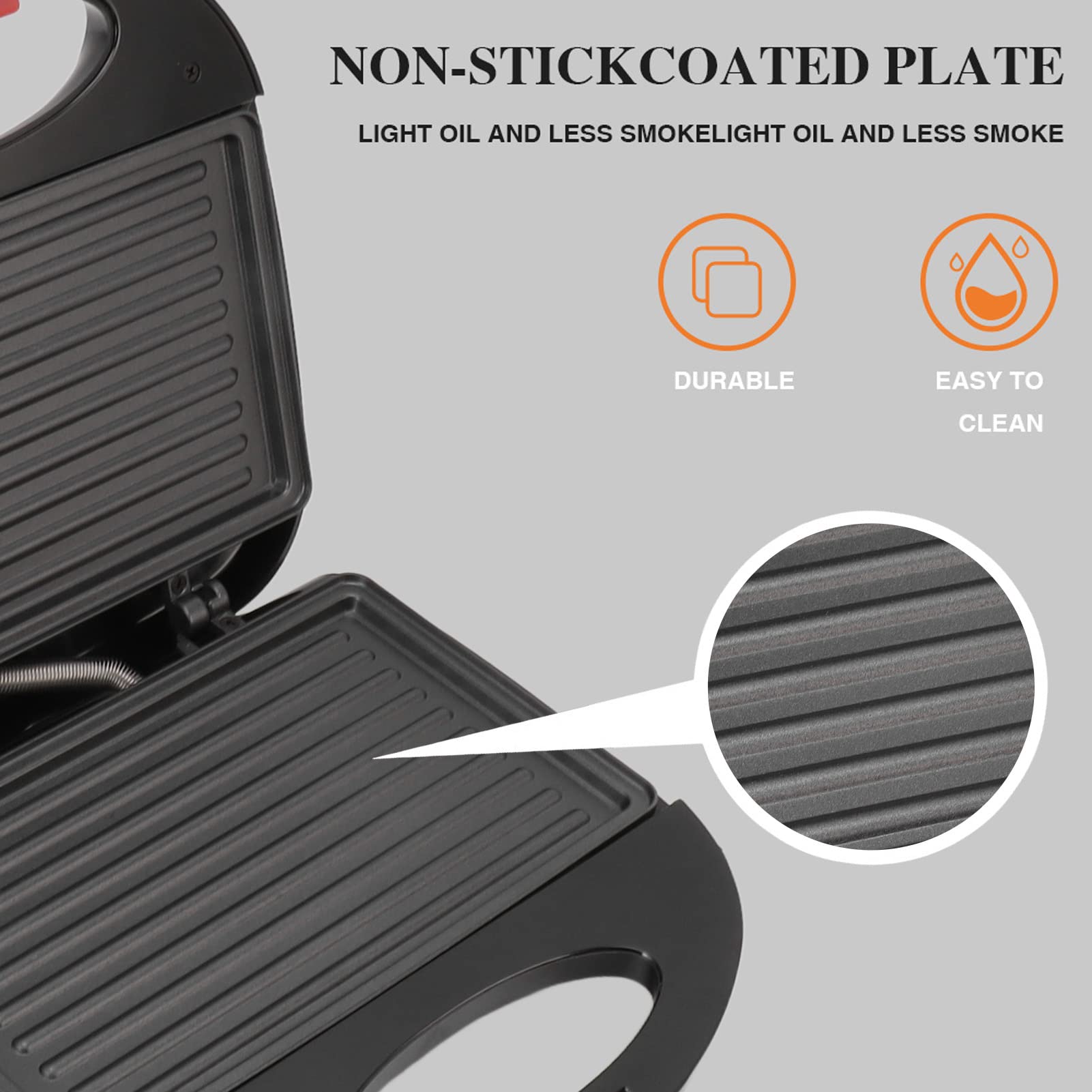 750W Nonstick Panini Press & Sandwich Maker - Double Sided Indoor Grill with Removable Plates for Paninis, Burgers, Waffles (110V) - Perfect for Home Kitchen, Breakfast, and Quick Meals