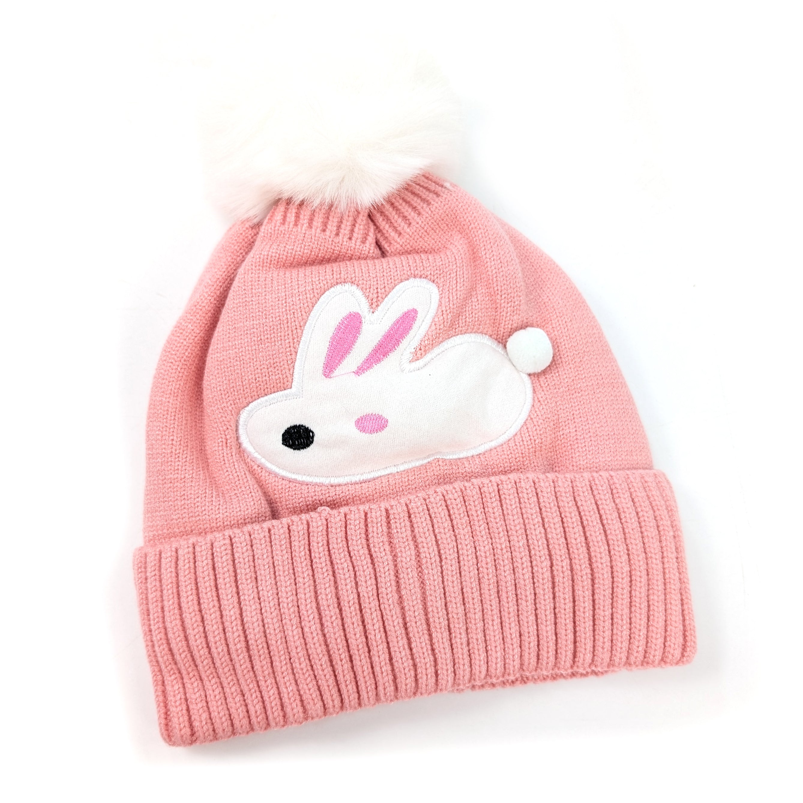 Rosie Rabbit Kids Winter Hat for Girls - Soft Pink Fleece Earflap Beanie for Cold Weather, Outdoor Play & Snow Activities