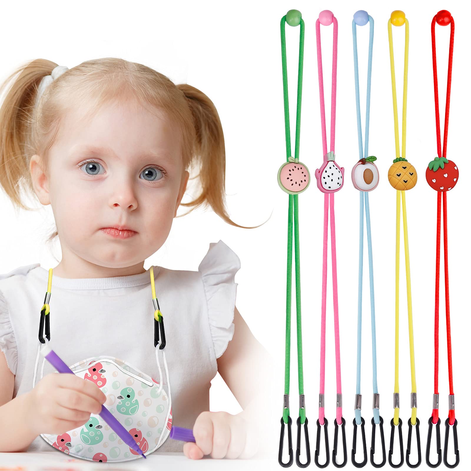 5 Pcs Kids Mask Lanyard - Adjustable Safety Holder for School & Travel