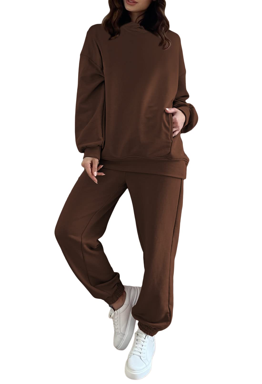 Fixmatti Women's 2-Piece Hoodie and Jogger Set - Long Sleeve Sweatshirt & Tracksuit Pants for Casual Wear, Lounge, Gym, and Running