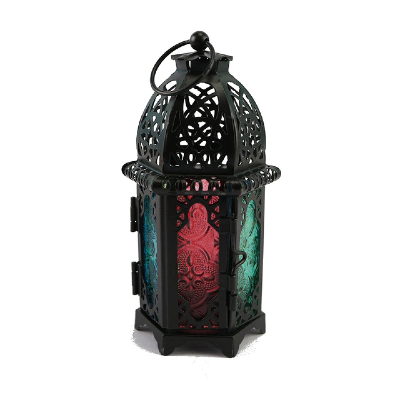 Modern Hollow Glass Wrought Iron Lantern - Elegant Votive Candle Holder for Indoor/Outdoor Decor, Wedding Centerpiece & Patio Lighting