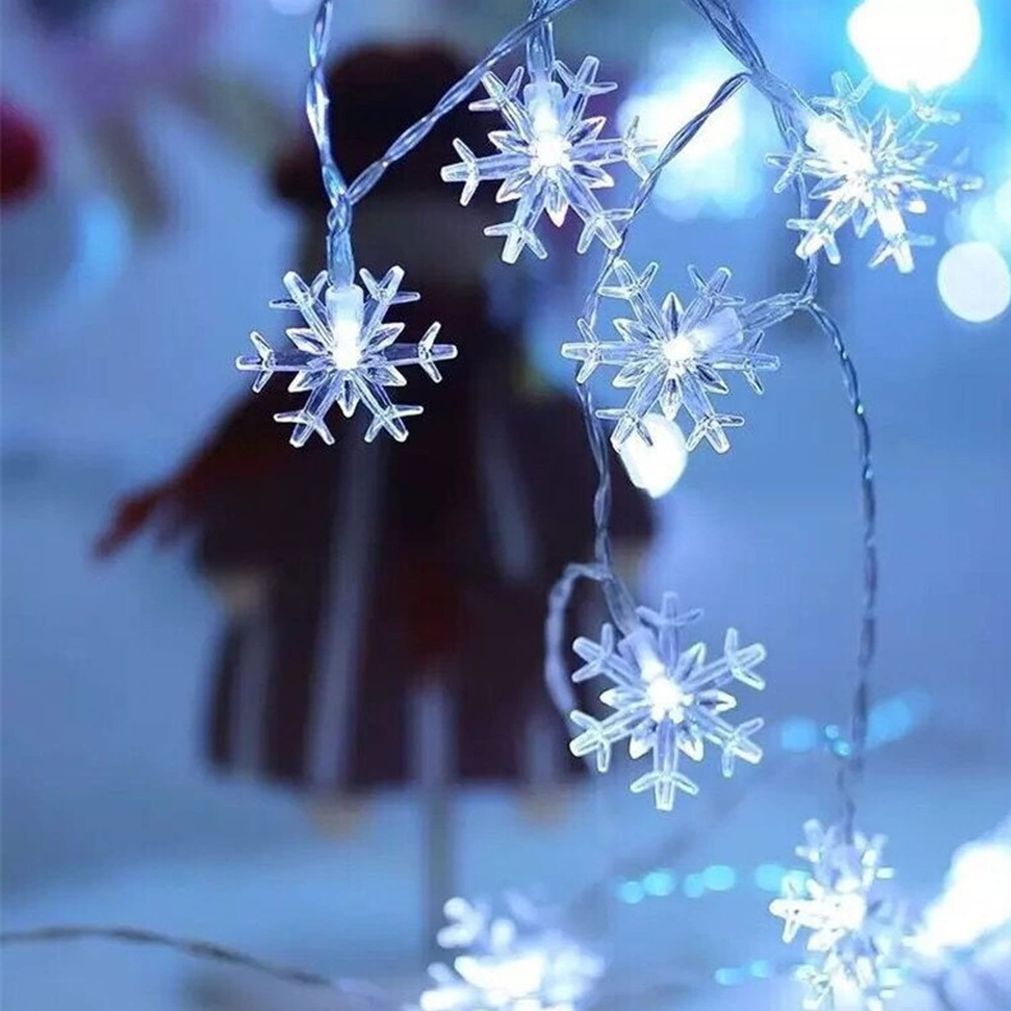 Dazzle Bright 100 LED 49FT Waterproof Christmas Snowflake String Lights - 8 Lighting Modes for Indoor & Outdoor Holiday Decorations, Xmas Tree, Wedding, Party, Garden (White) | Perfect for Winter Wonderland Themes, Cozy Home Ambiance, and Festive Celebrations