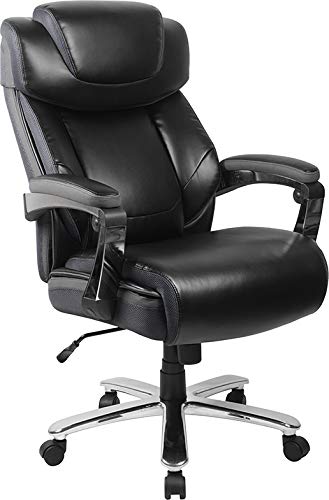 Hercules Series Big & Tall 500 lb Capacity Executive Office Chair - Black LeatherSoft Ergonomic Swivel Chair with Adjustable Headrest & Lumbar Support (30