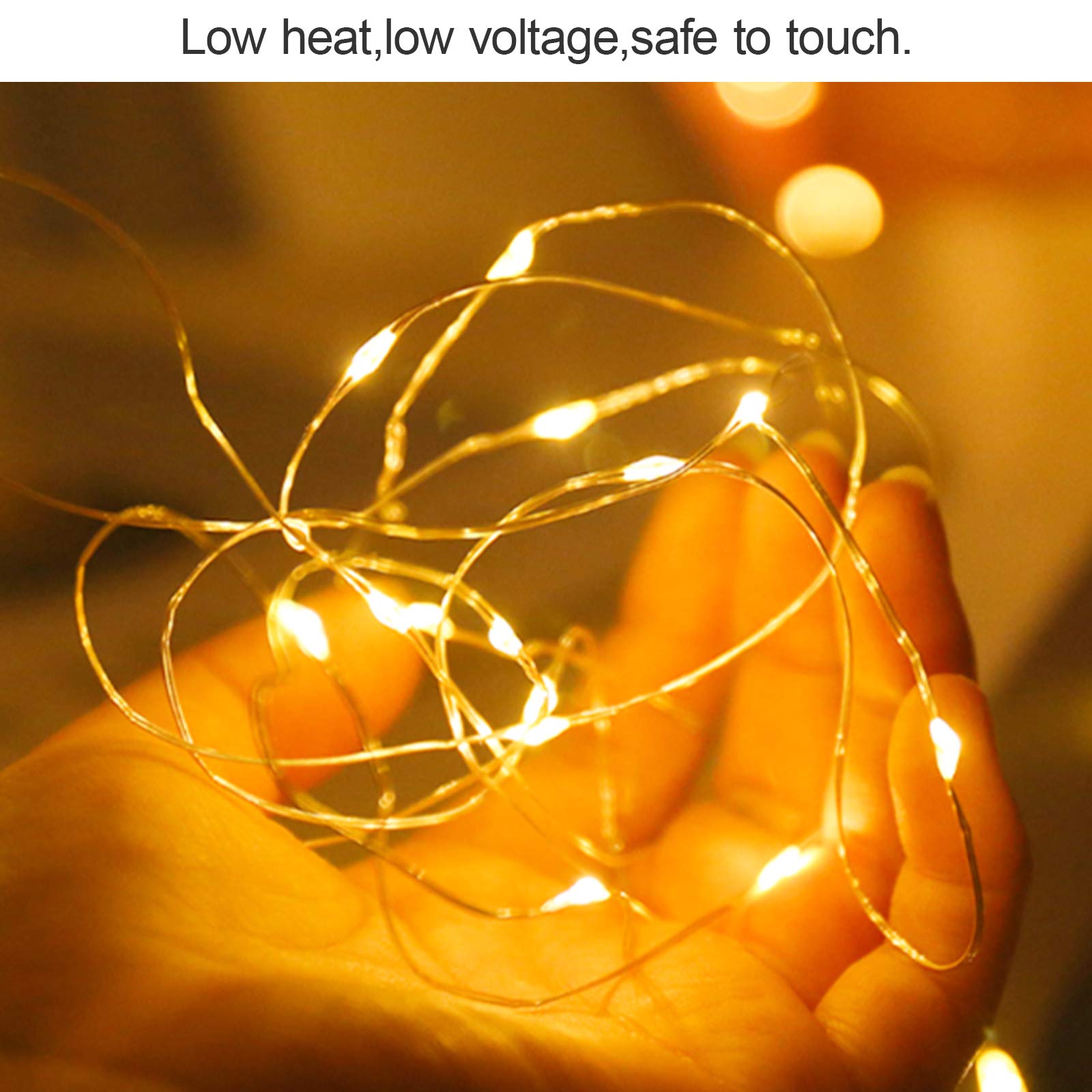ANJAYLIA 80 LED Fairy String Lights - Battery Operated Twinkle Lights for Garden, Home, Party, Wedding & Festival Decorations - Warm White - Perfect for Indoor and Outdoor Decorative Lighting