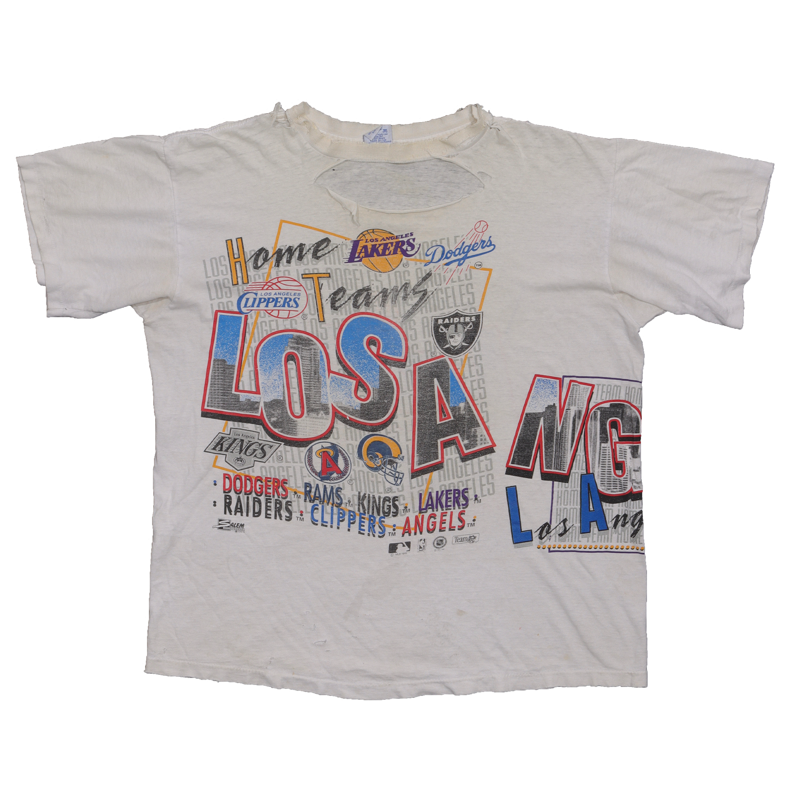 Vintage 1990s Los Angeles Team Logo T-Shirt - Retro Basketball Fan Apparel for Men & Women - Perfect for Game Day, Casual Wear & Collectors