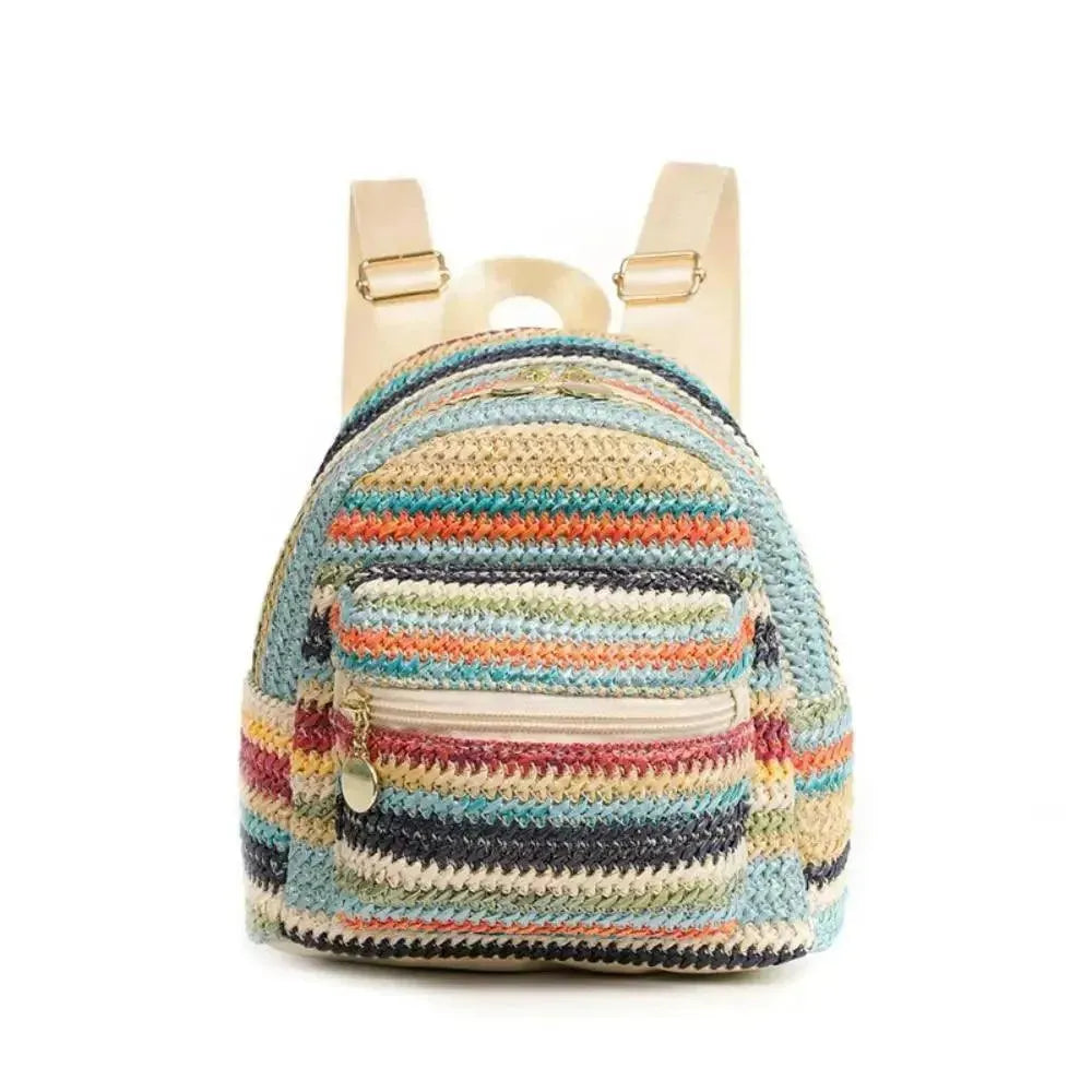Stylish Straw Woven Backpack for Women - Trendy Summer Beach Bag, Boho Chic Purse for Travel, Shopping & Outdoor Adventures