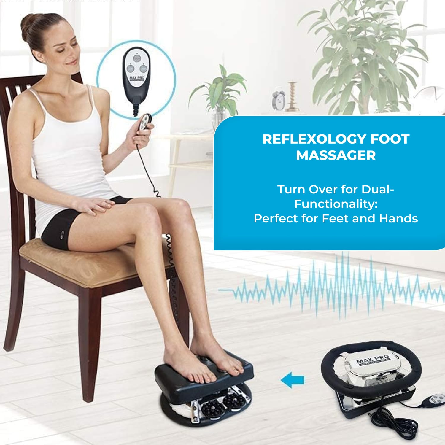 Daiwa Felicity Max Pro Chiropractic Massager - Handheld Deep Tissue Massager with Large Vibrating Pad, 5 Variable Speed Settings for Back, Neck & Muscle Pain Relief - Perfect for Home Use, Office Relaxation & Post-Workout Recovery