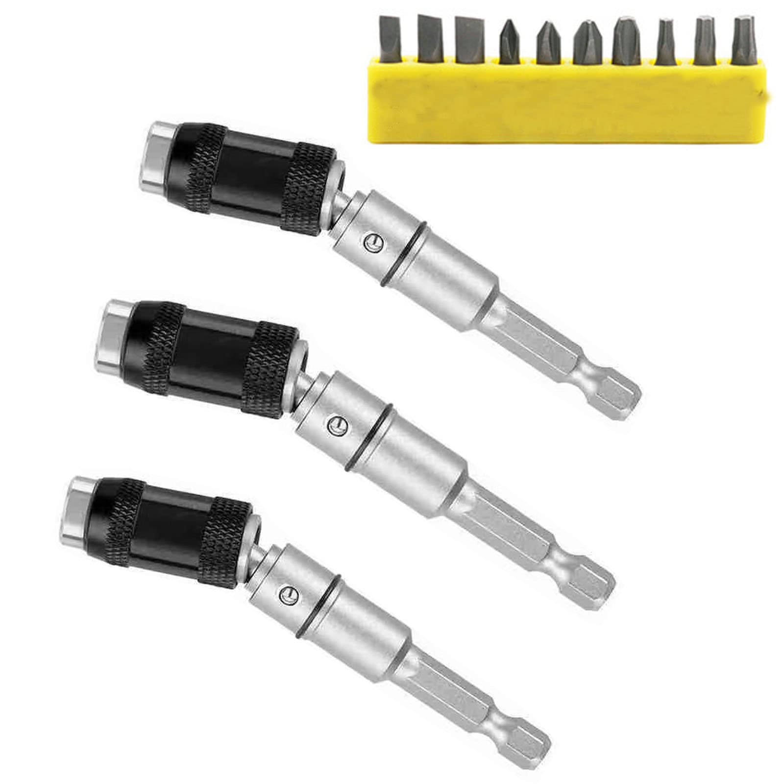 3 Pack Magnetic Pivot Bit Holder - 1/4