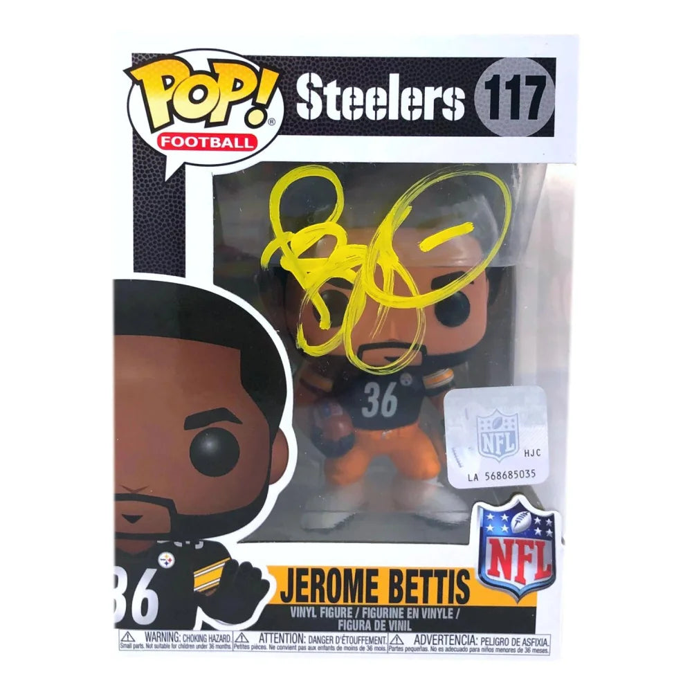 Jerome Bettis Autographed Funko Pop #117 with JSA COA - Pittsburgh Steelers Signed Football Collectible - Perfect for Sports Memorabilia Displays & Steelers Fan Gifts