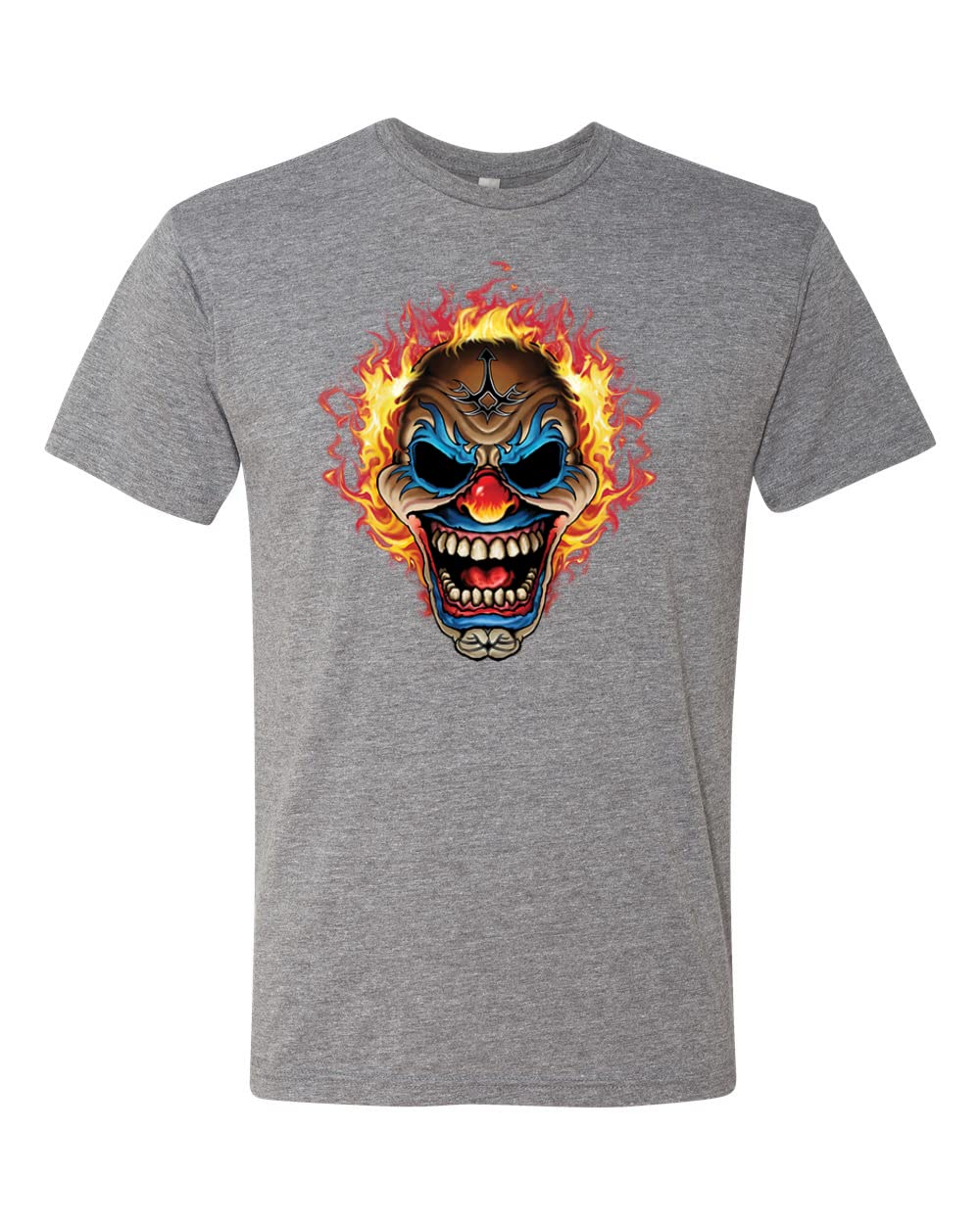 Fierce Clown Cars & Trucks Graphic T-Shirt for Men - Premium Tri-Blend Cotton Tee - Funny Vintage Style Shirt for Casual Wear, Parties & Halloween Costumes