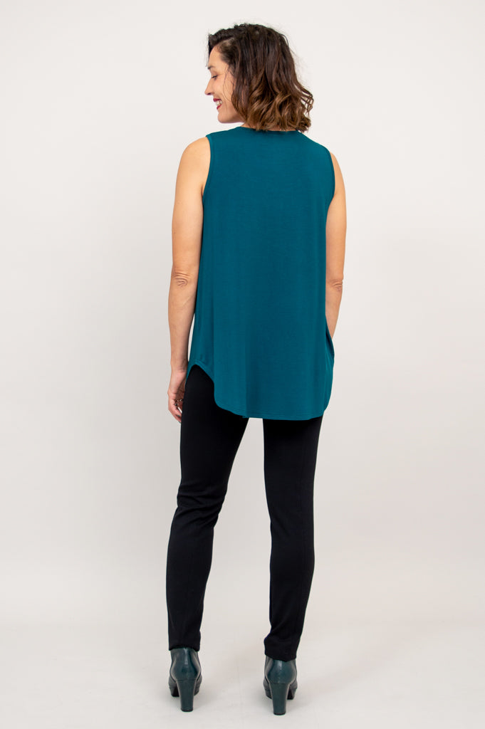 Eco-Friendly Bamboo Jazz Tank Top for Women - Soft & Breathable Teal Casual Wear - Perfect for Yoga, Gym & Summer Outfits