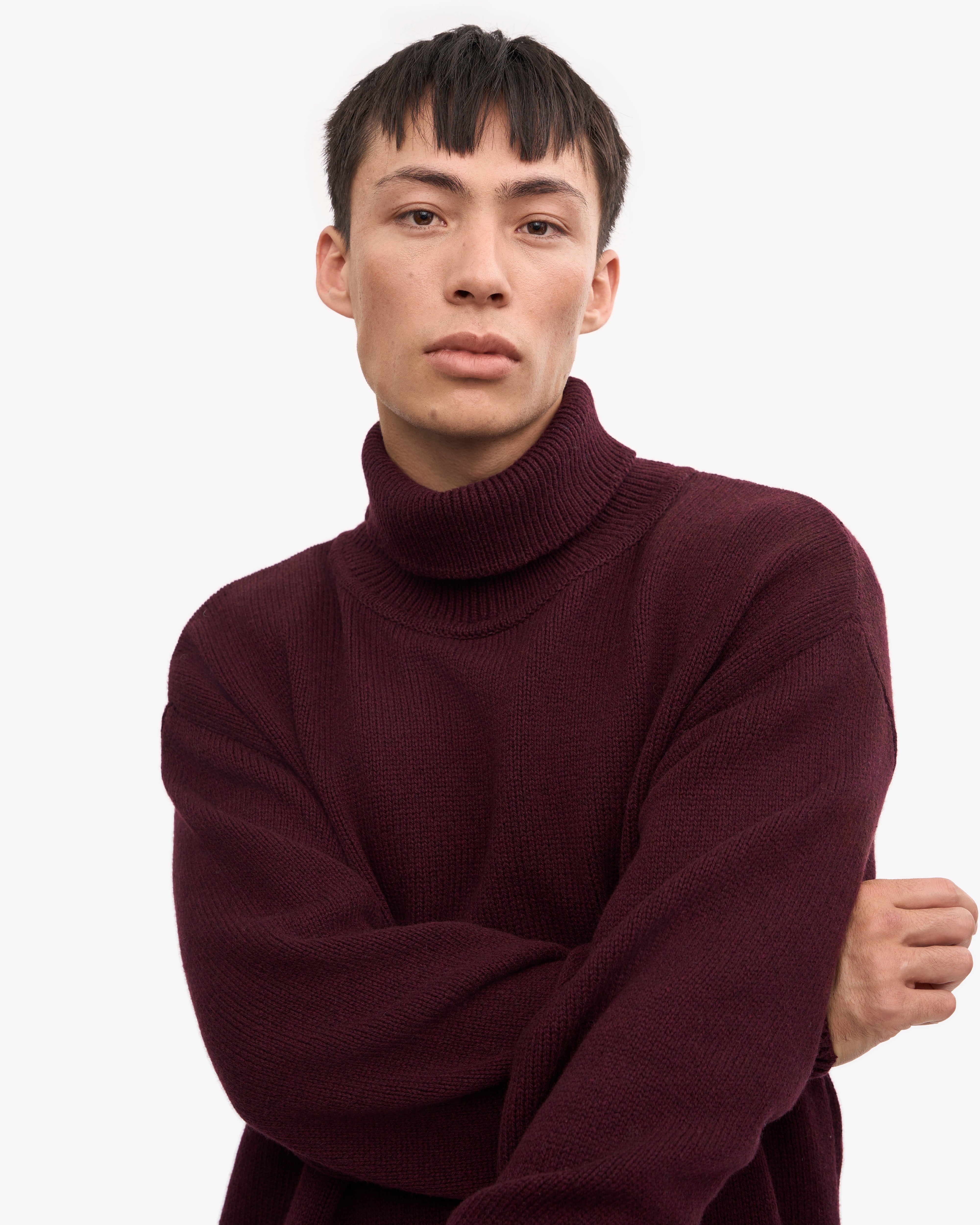 Premium Merino Wool Turtleneck Sweater for Women - Warm Oxblood Red Winter Pullover - Perfect for Office, Date Night & Cold Weather Fashion