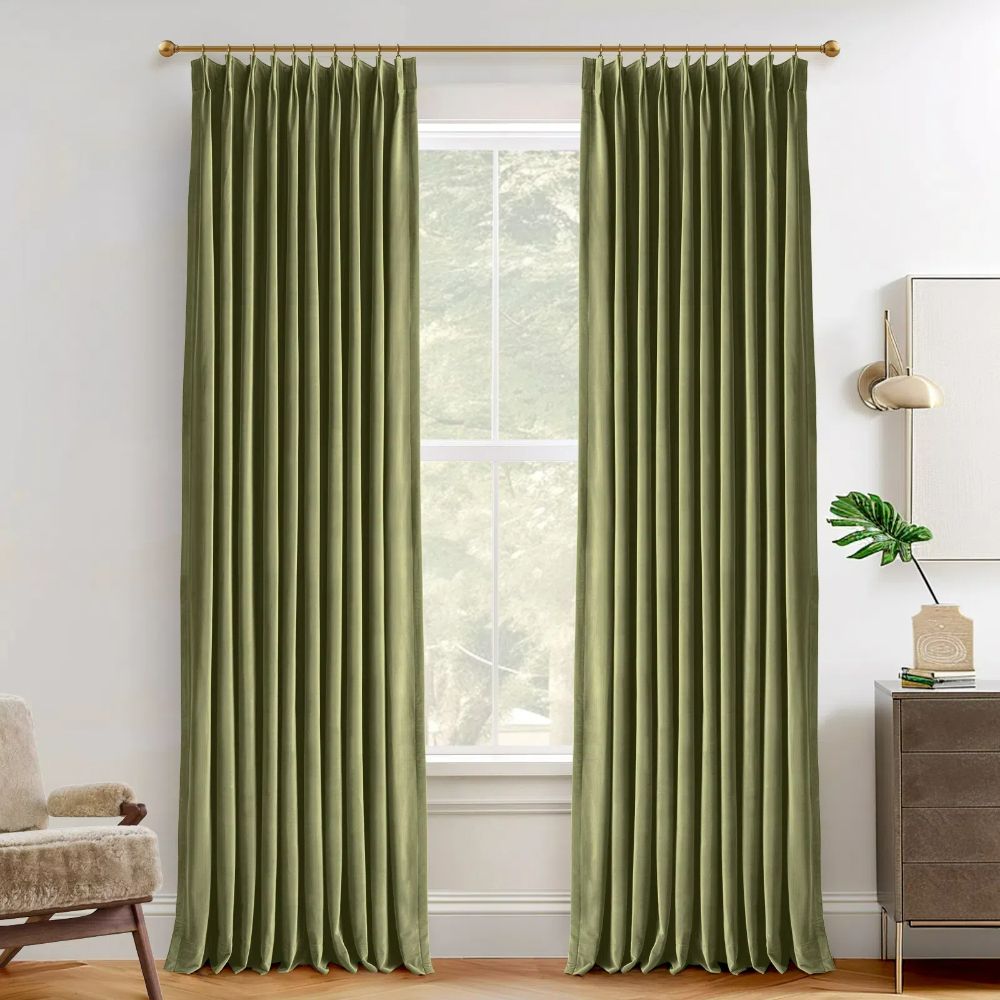 Premium Blackout Curtains for Bedroom - Heavyweight Velvet Thermal Insulated Drapes with Pleated Design | Noise Reducing & Light Blocking Window Treatments for Home, Office & Nursery