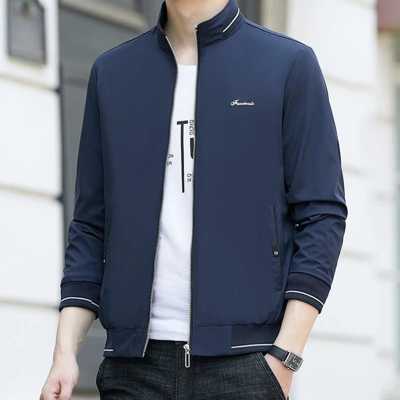 8XL Men's Windbreaker Jacket - Lightweight Autumn Business Casual Slim Coat for Plus Size Men (7XL, 6XL Options) - Perfect for Office Wear, Outdoor Activities & Travel