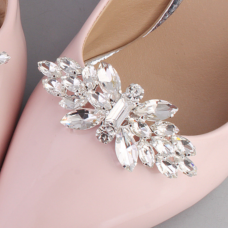 1 Pair Rhinestone DIY Shoe Clip Charms for Wedding Shoes - Elegant Shoe Buckle Accessories for Bridal, Prom, Party & Special Occasions