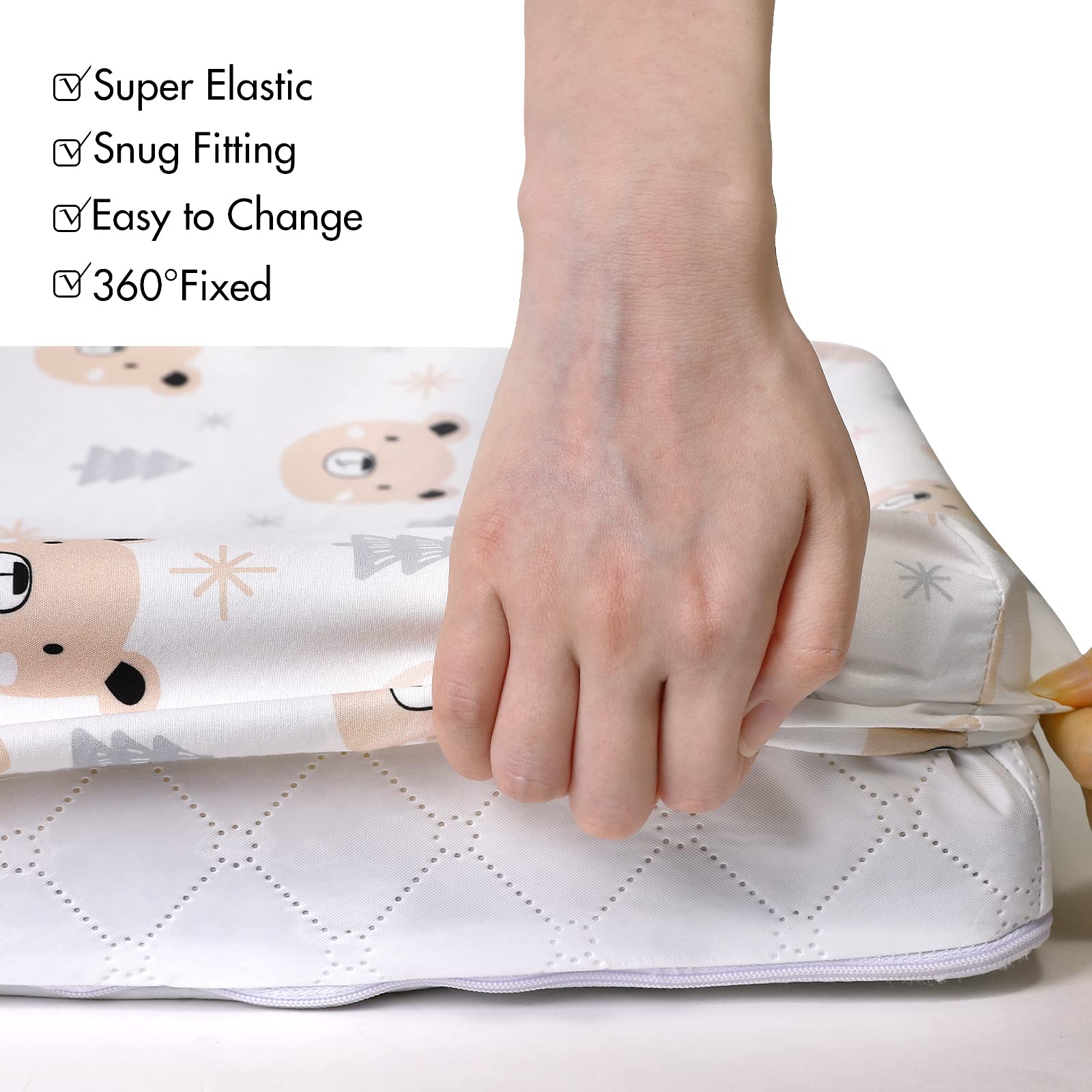 GLLQUEN 4-Pack Baby Moses Basket Fitted Sheets - 100% Microfiber, OEKO-TEX Certified, Soft & Breathable Crib Bassinet Sheets for Newborns (Boy & Girl) - Easy Care, Wrinkle Resistant | Perfect for Nursery, Travel & Cozy Naptime