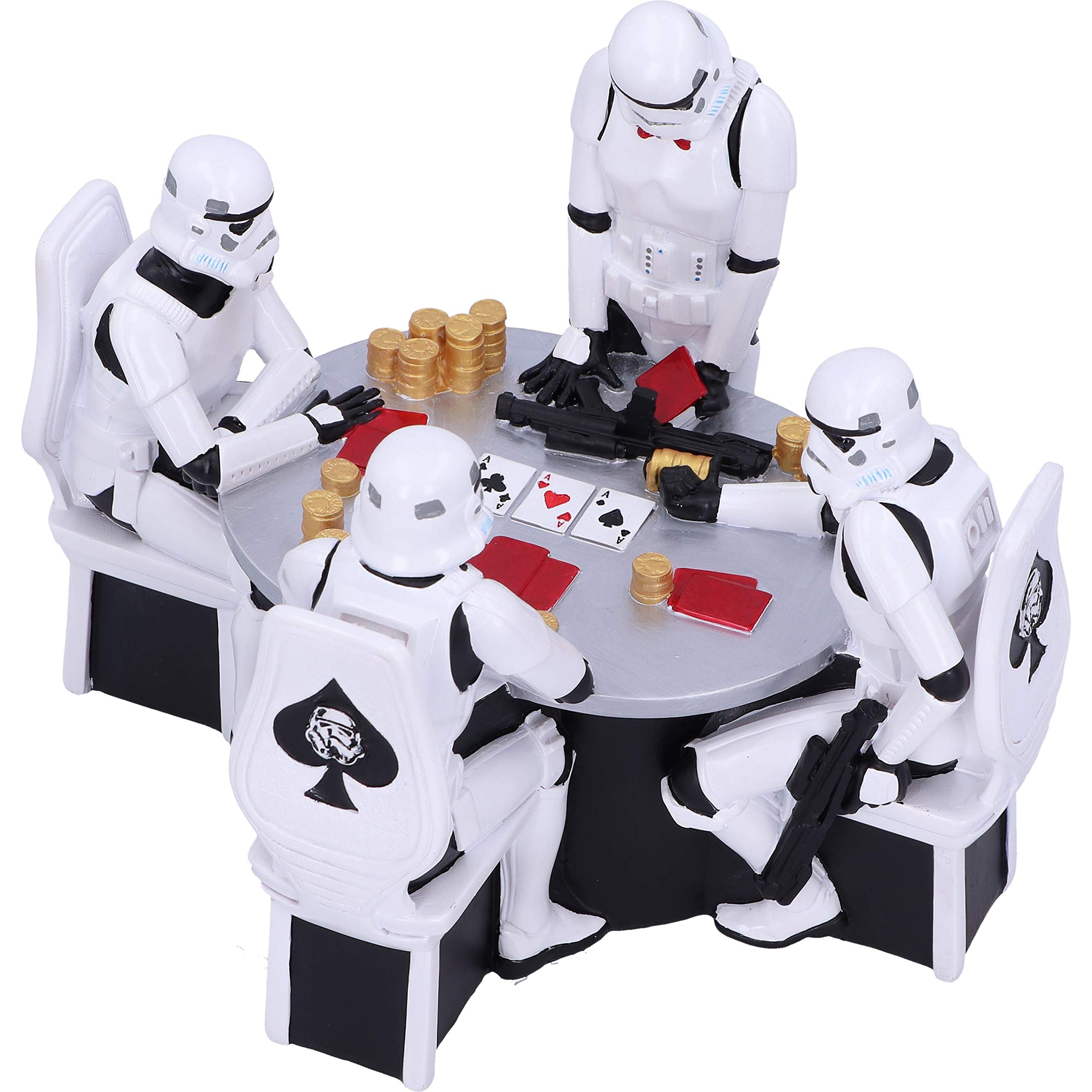 Original Stormtrooper Poker Face Gambling Figurine - Resin Collectible Statue (18.3cm/7.2in) - White Star Wars Decor for Home Office & Gaming Room Display