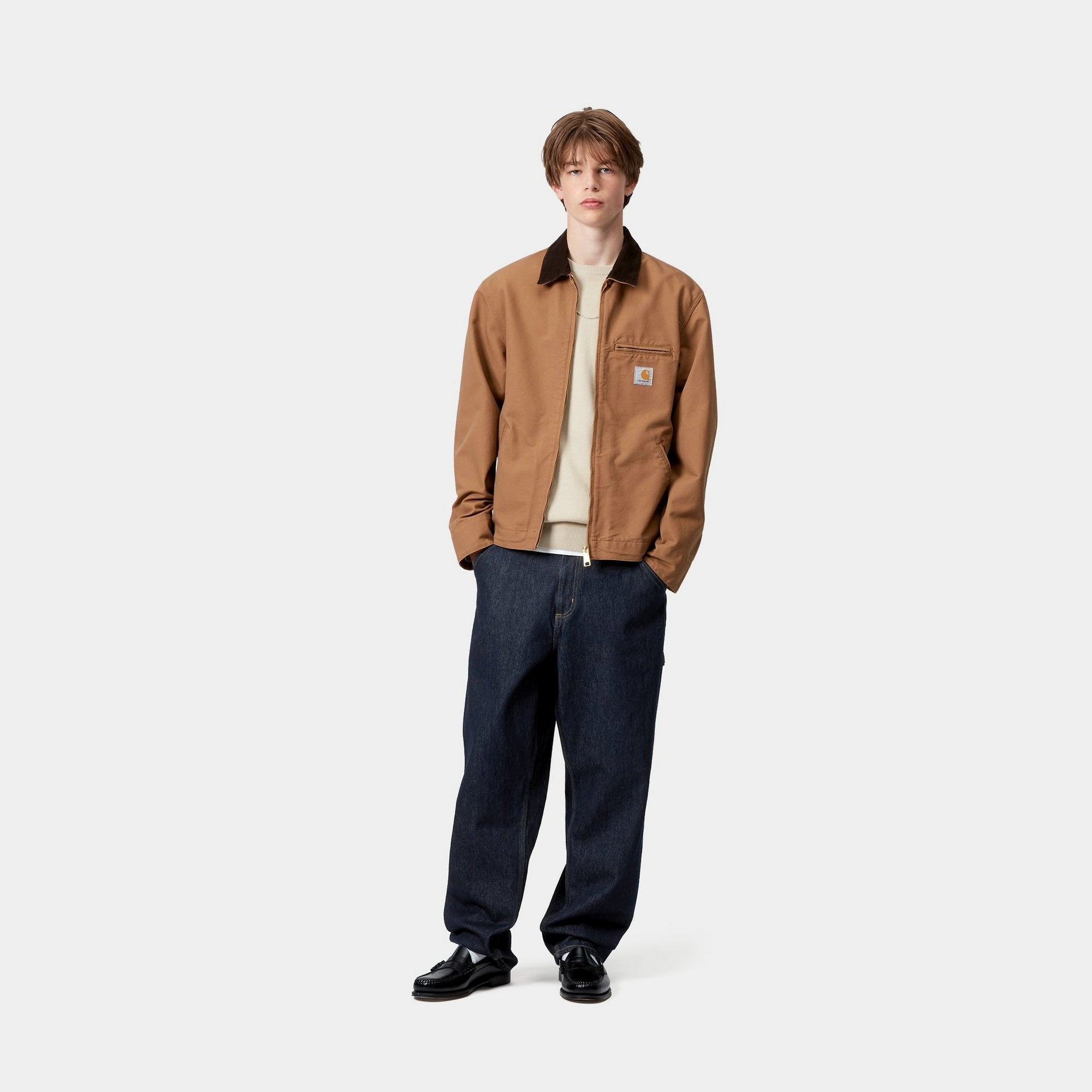 Single Knee Denim Pants for Men - Rinsed Blue Jeans | Durable & Comfortable for Casual Wear, Work, and Outdoor Activities