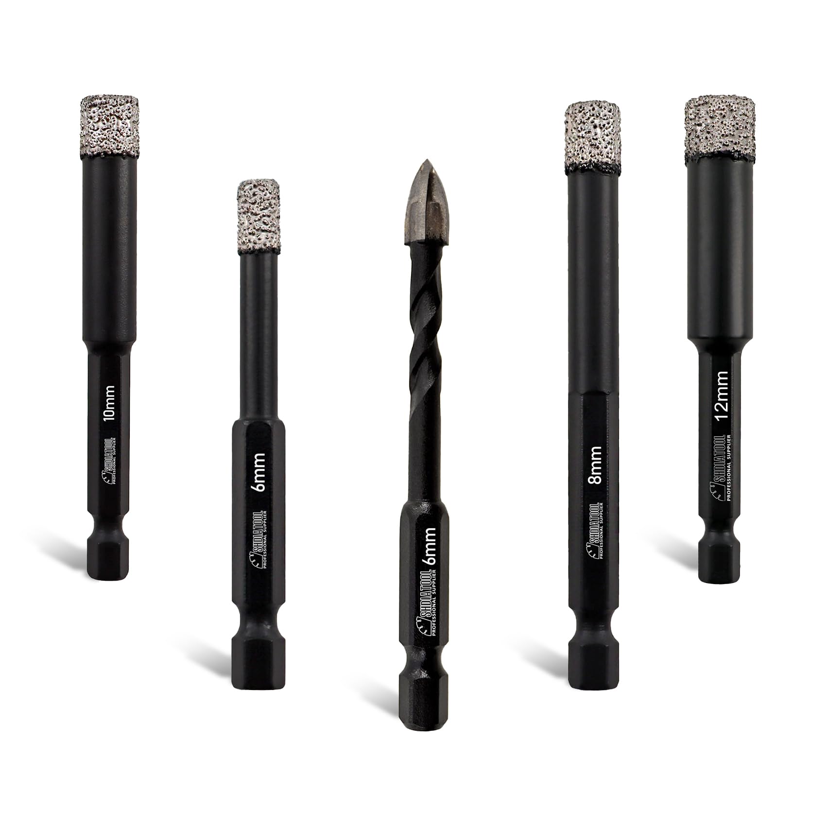 SHDIATOOL 4-Piece Dry Diamond Drill Bit Set - 1/4