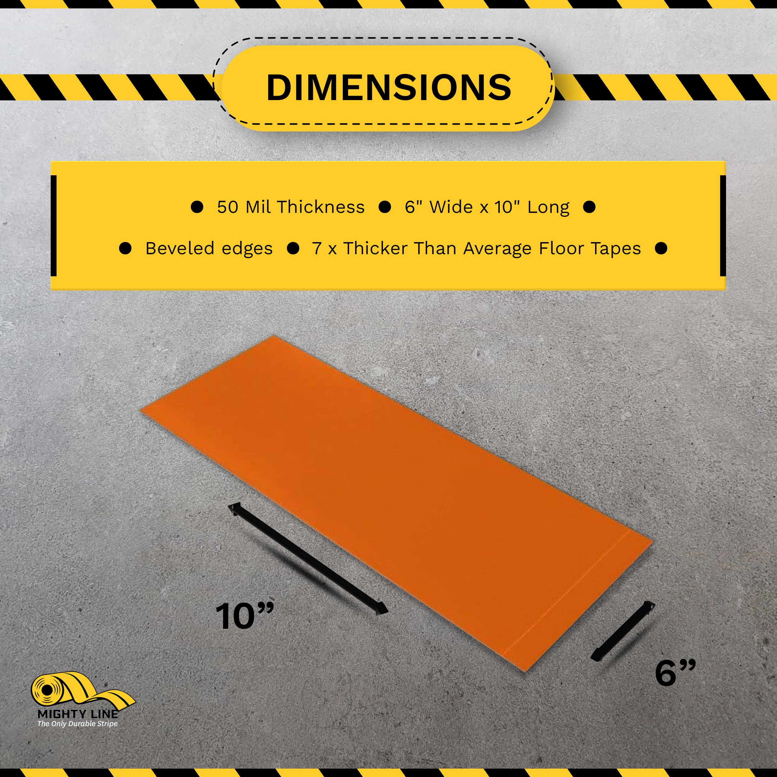 Mighty Line Heavy-Duty Peel & Stick Floor Marking Tape - 6