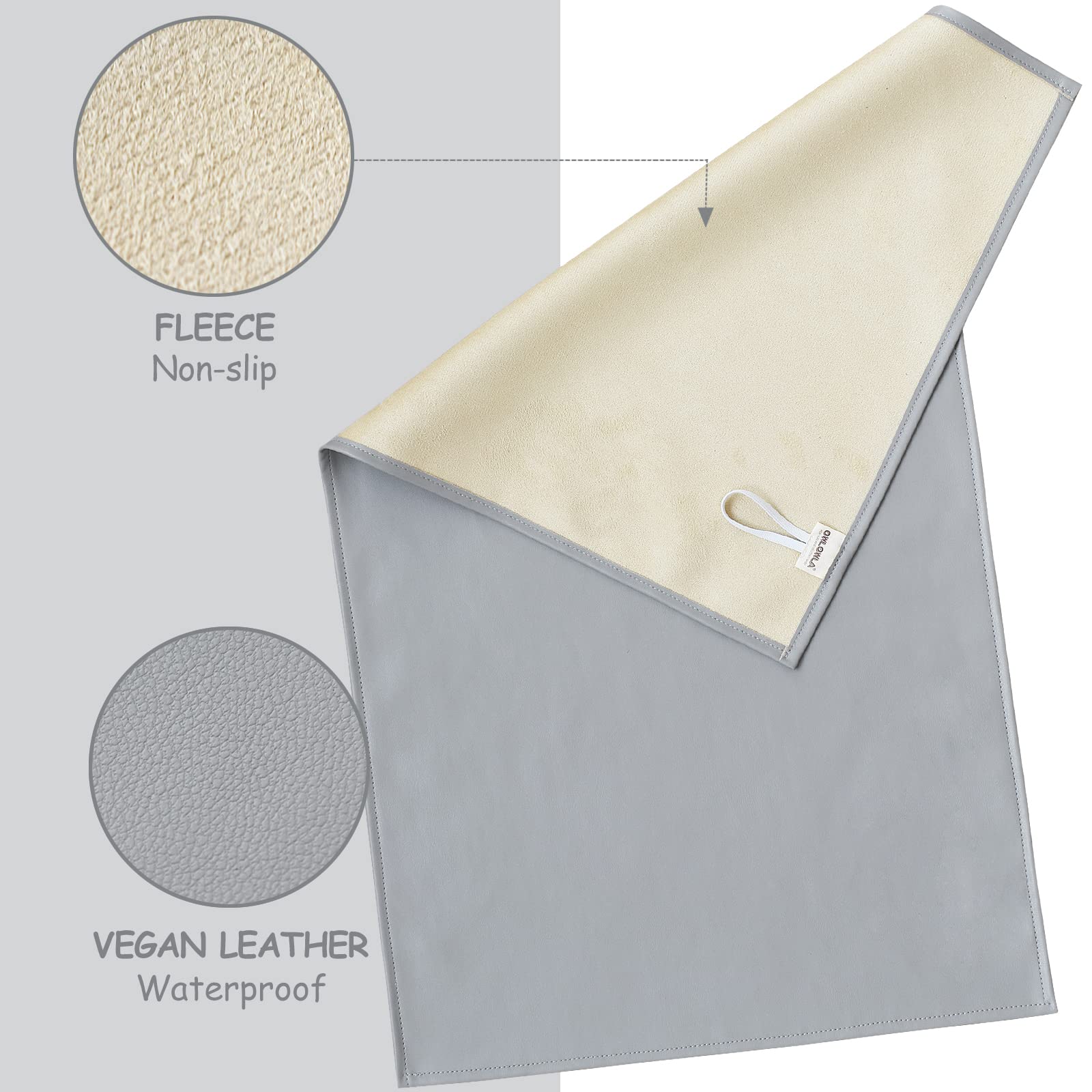 Owlowla Portable Baby Diaper Changing Pad - Waterproof Travel Changing Mat with Liner for Newborns & Toddlers (Gray Herringbone Pattern) | Ideal for Home, Nursery, Travel & On-the-Go Diaper Changes