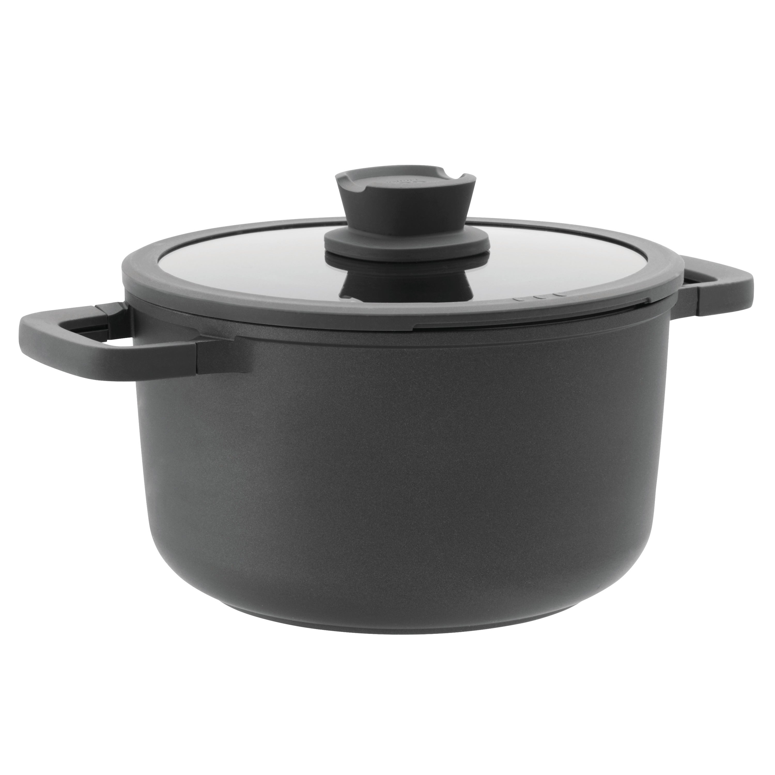 BergHOFF Leo Stone 11-Piece Nonstick Cookware Set with Tempered Glass Lids - Premium Kitchen Cookware for Frying, Boiling & Sauteing | Ideal for Gas, Electric & Induction Stovetops