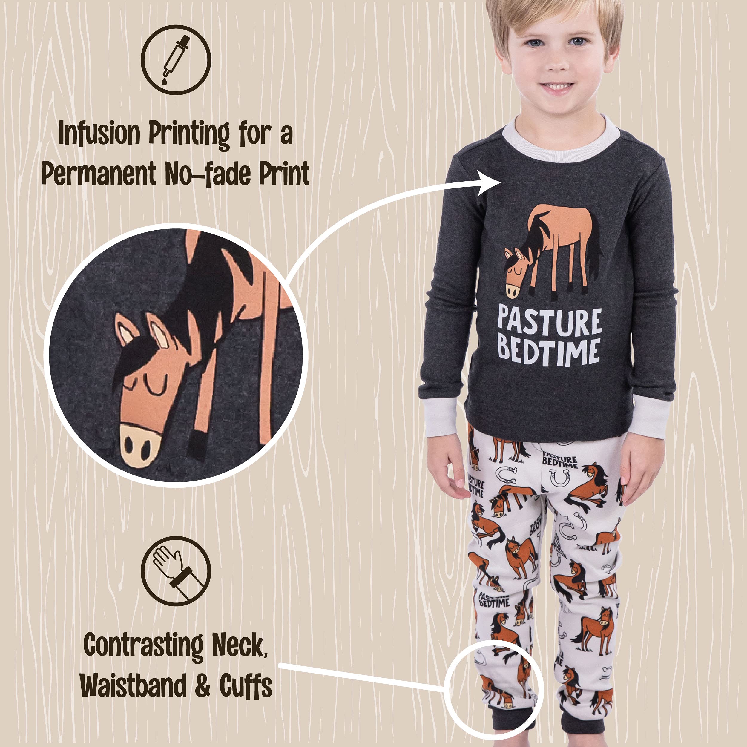 Lazy One Warm Long-Sleeve Pajama Sets for Girls & Boys | Funny Kids' Pajamas | Cozy & Comfortable Sleepwear | Perfect for Winter Nights & Family Movie Time